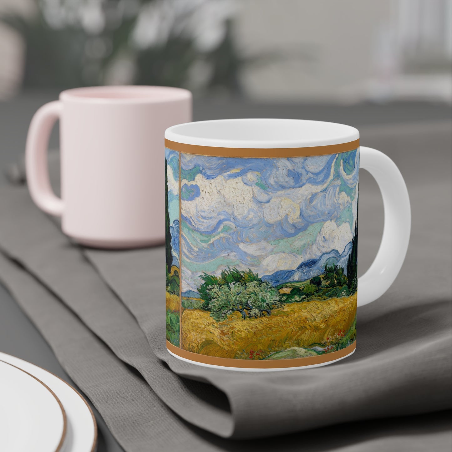 Wheat Field With Cypresses by Vincent Van Gogh - Ceramic Mug