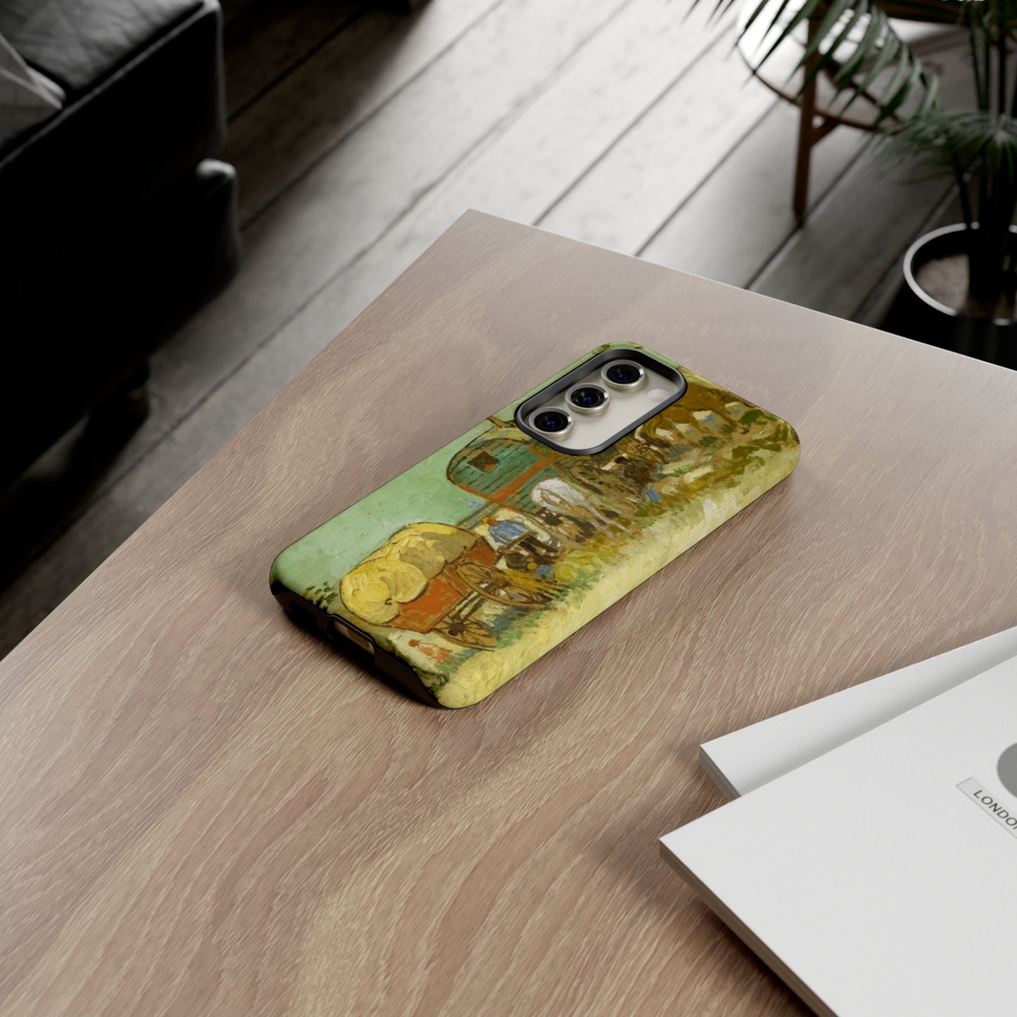 Encampment of Gypsies with Caravans by Vincent Van Gogh - Cell Phone Case