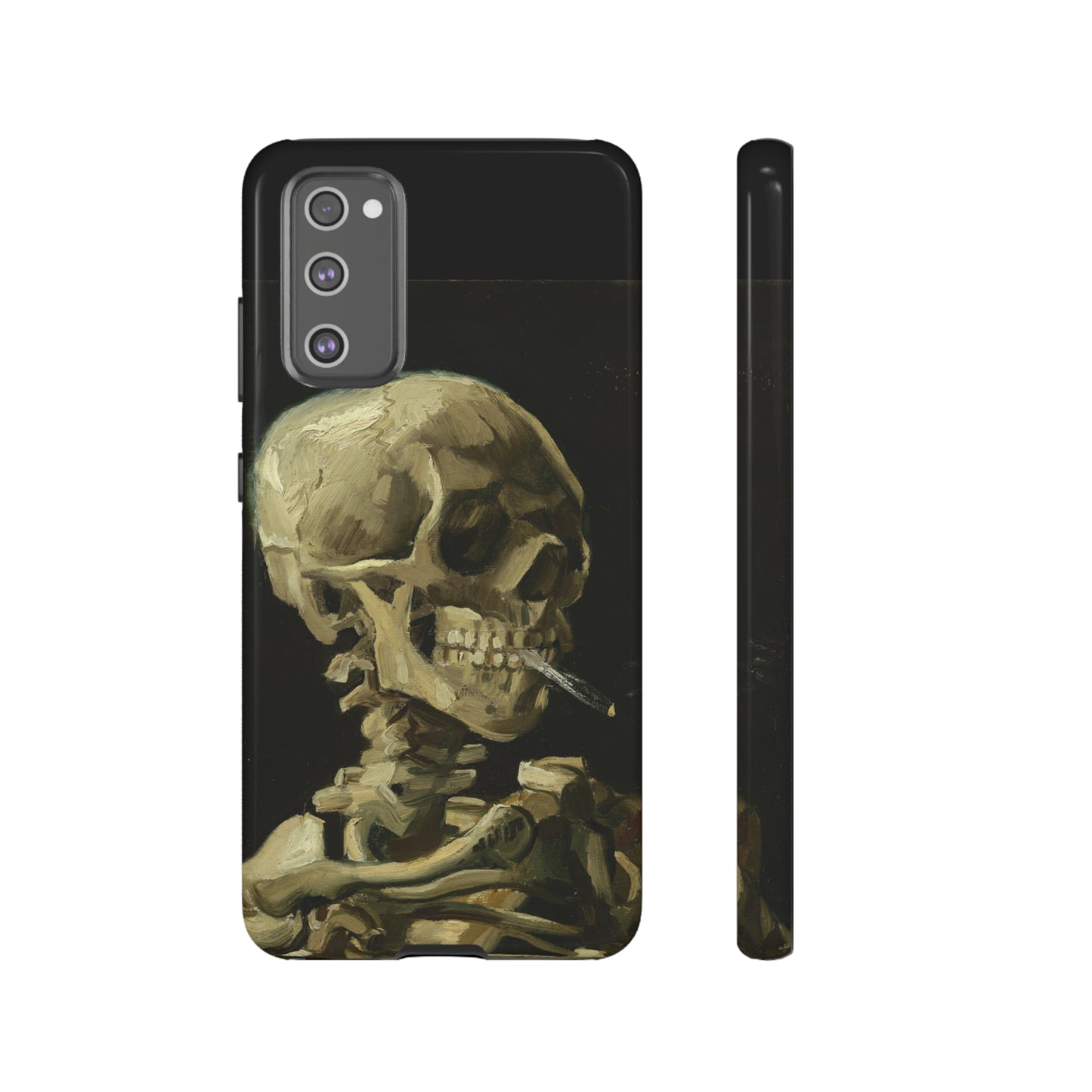 Skull of a Skeleton with a Burning Cigarette by Vincent Van Gogh - Cell Phone Case