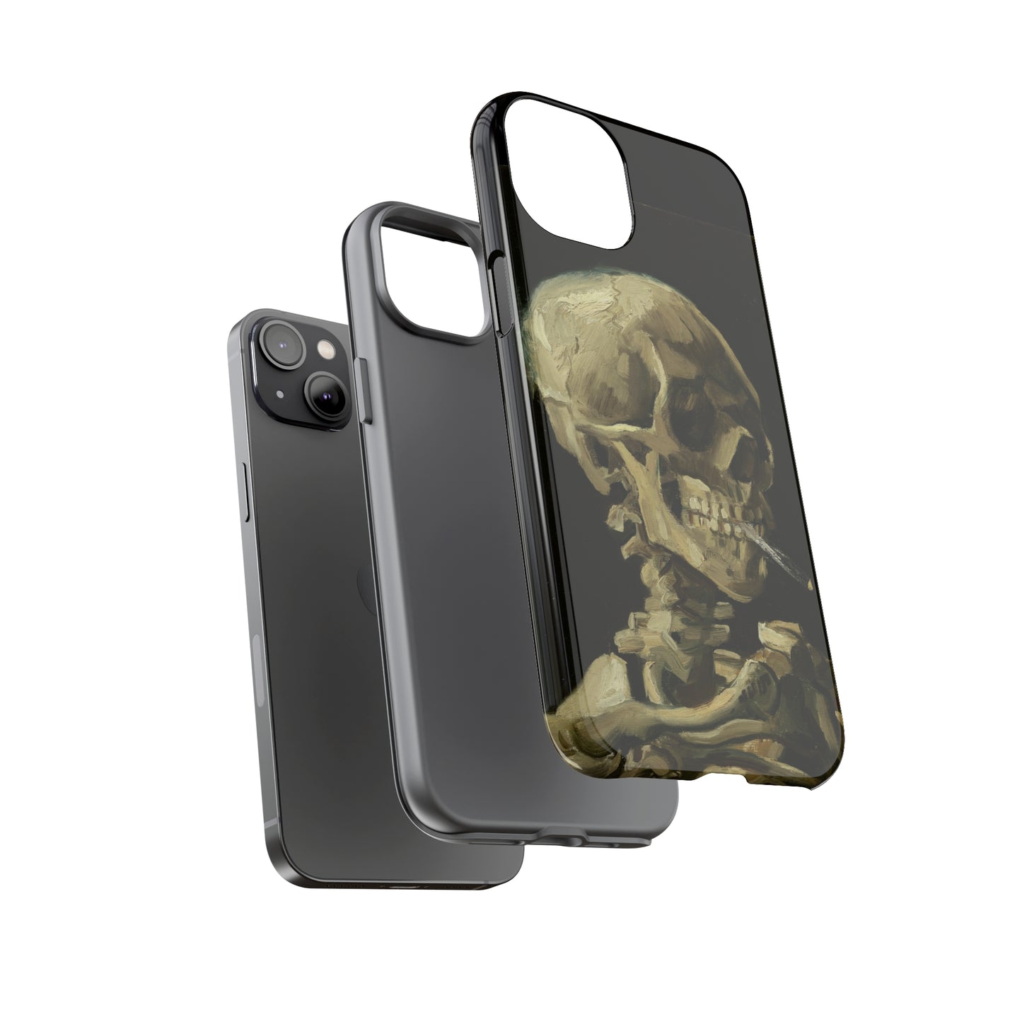Skull of a Skeleton with a Burning Cigarette by Vincent Van Gogh - Cell Phone Case