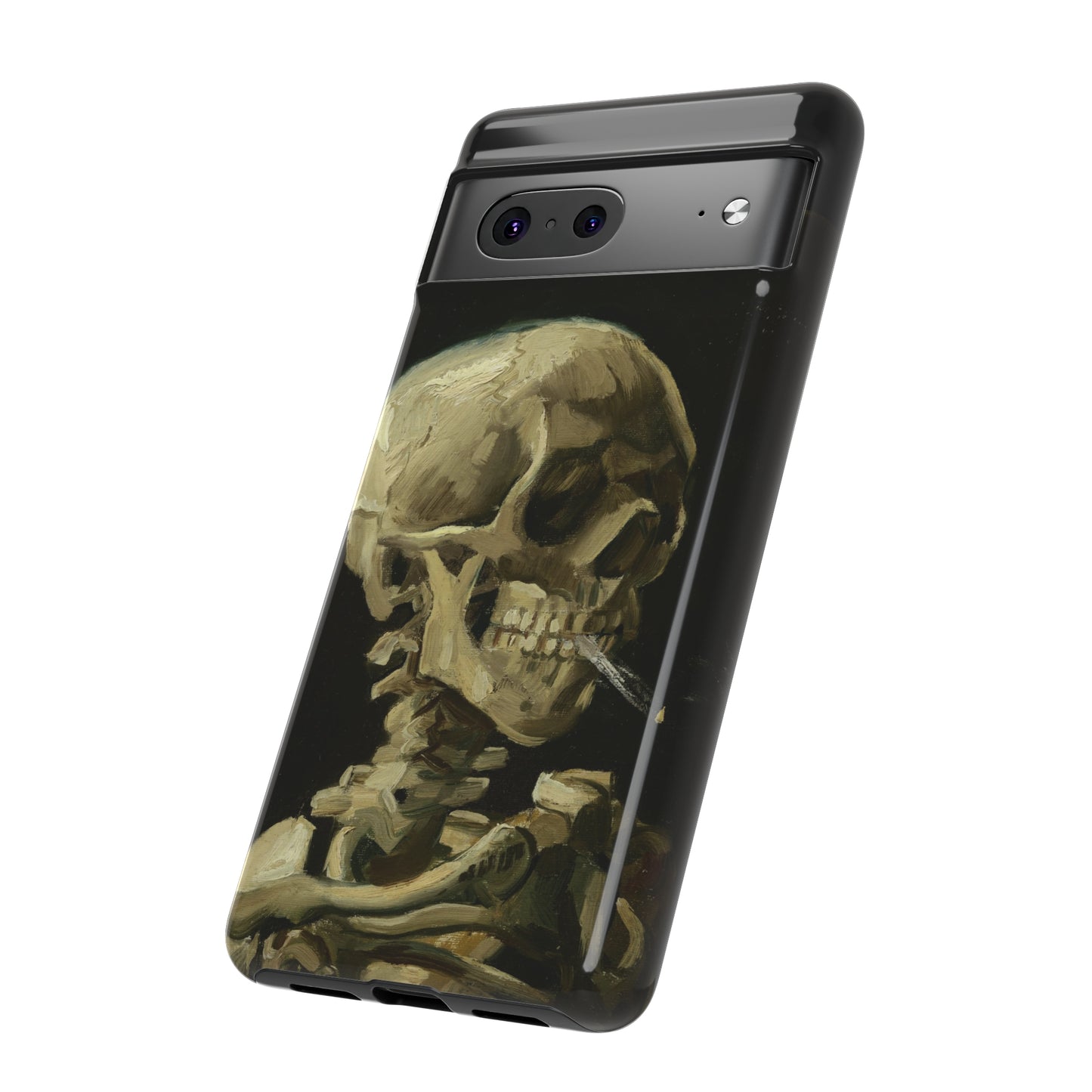 Skull of a Skeleton with a Burning Cigarette by Vincent Van Gogh - Cell Phone Case