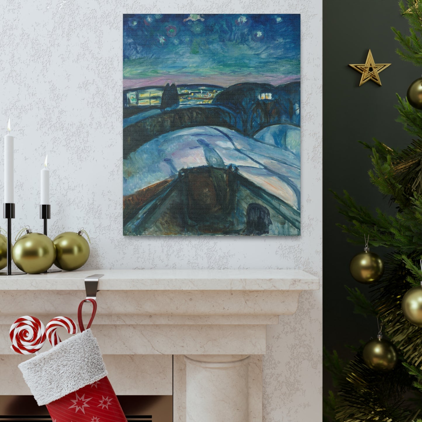 Starry Night by Edvard Munch - Canvas Print