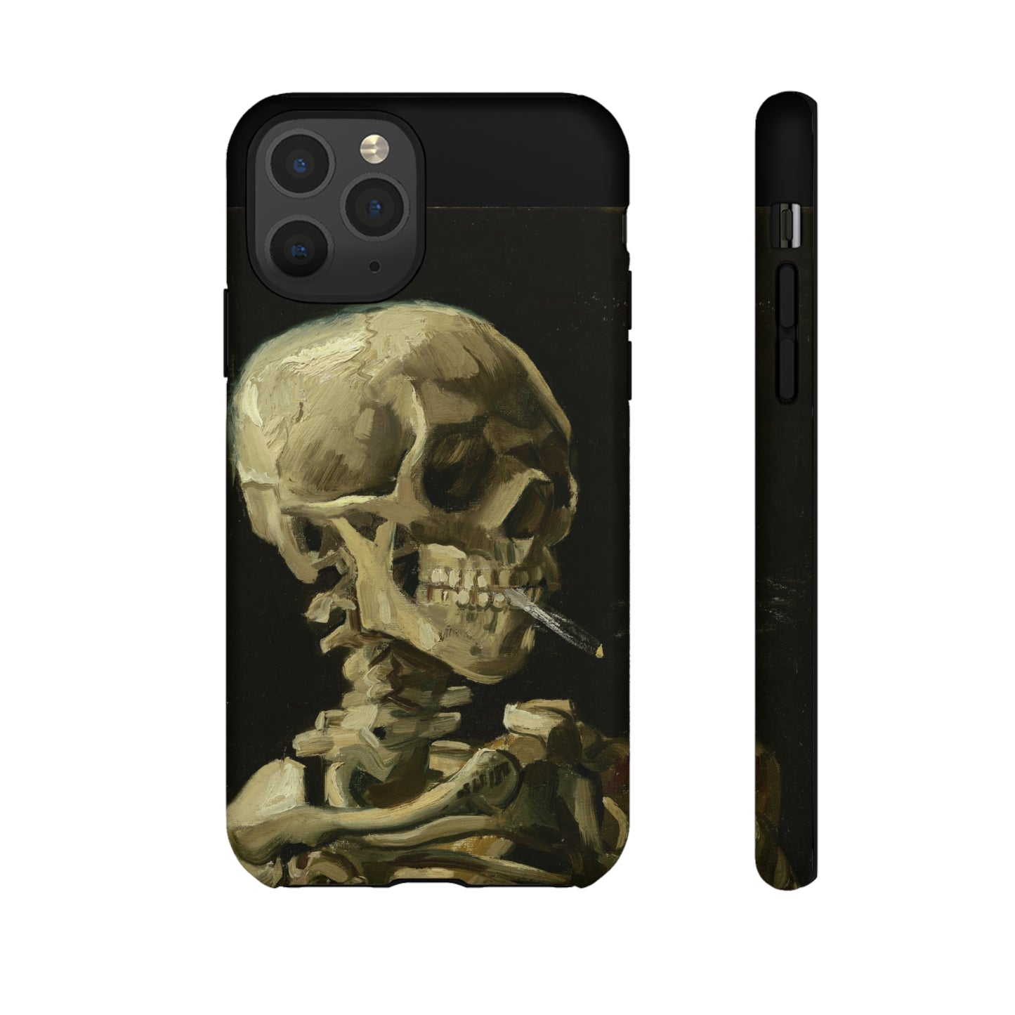 Skull of a Skeleton with a Burning Cigarette by Vincent Van Gogh - Cell Phone Case
