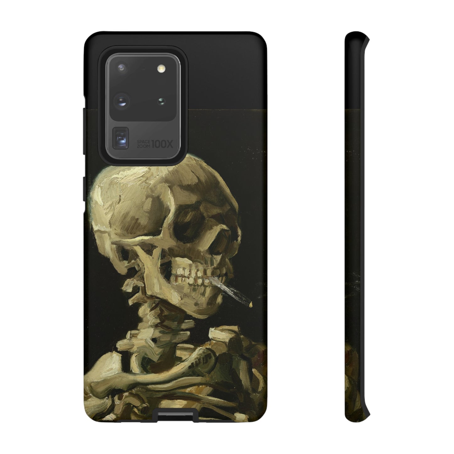Skull of a Skeleton with a Burning Cigarette by Vincent Van Gogh - Cell Phone Case