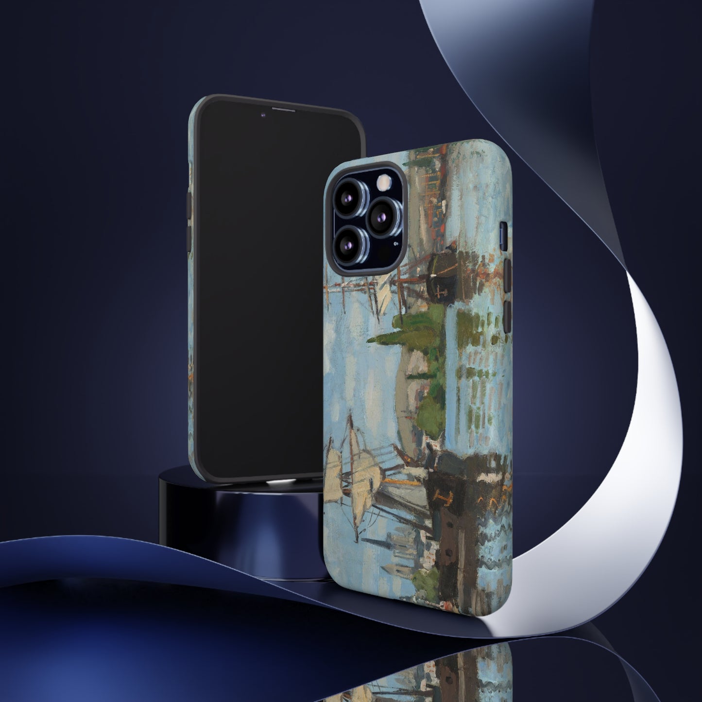 Ships Riding on the Seine at Rouen by Claude Monet - Cell Phone Case