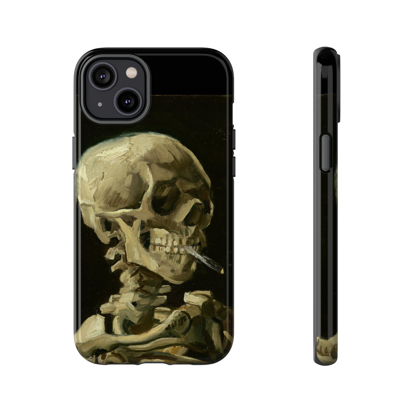 Skull of a Skeleton with a Burning Cigarette by Vincent Van Gogh - Cell Phone Case