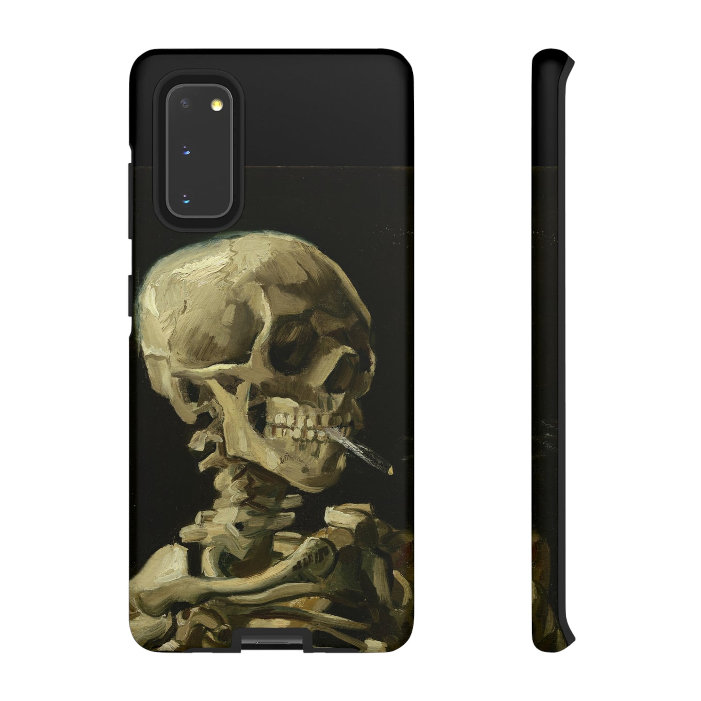 Skull of a Skeleton with a Burning Cigarette by Vincent Van Gogh - Cell Phone Case