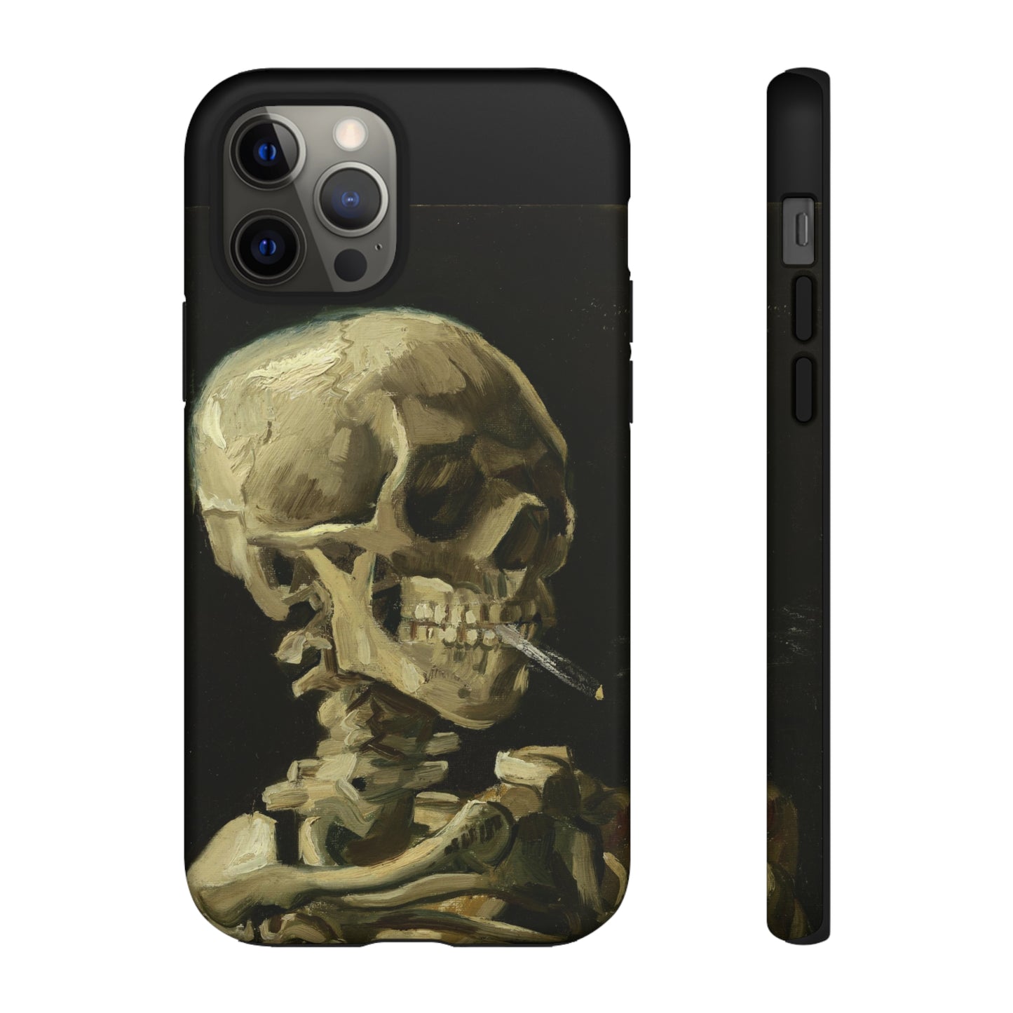 Skull of a Skeleton with a Burning Cigarette by Vincent Van Gogh - Cell Phone Case