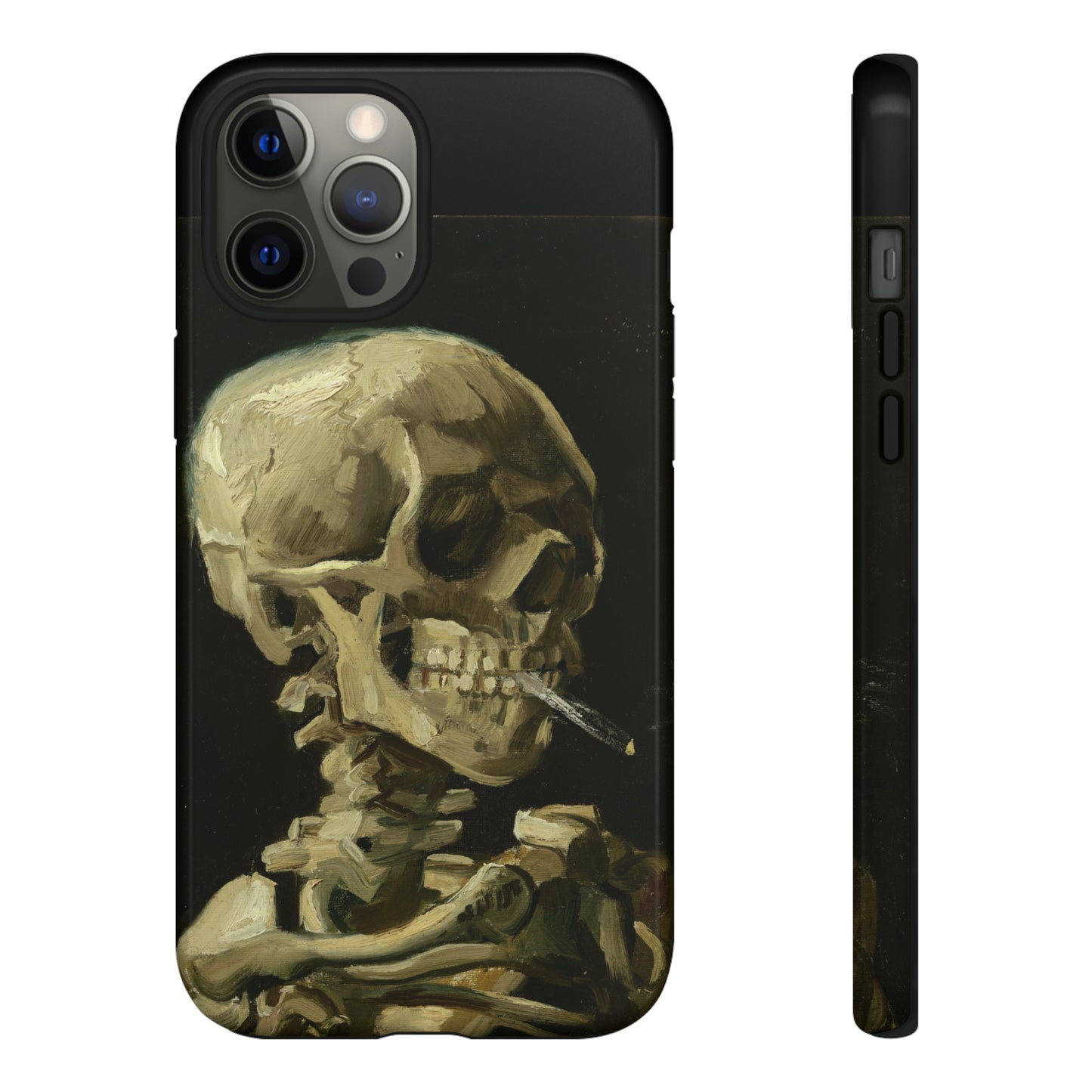 Skull of a Skeleton with a Burning Cigarette by Vincent Van Gogh - Cell Phone Case