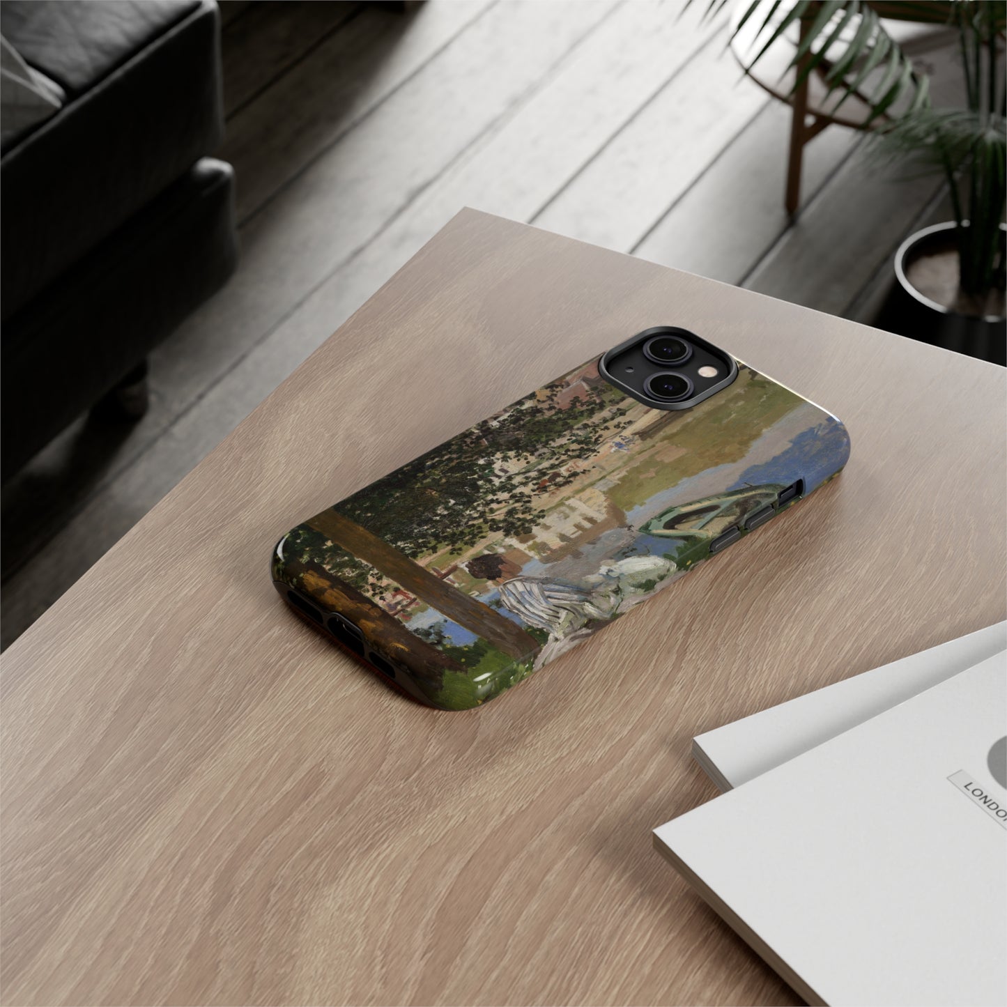 On the Bank of the Seine by Claude Monet - Cell Phone Case