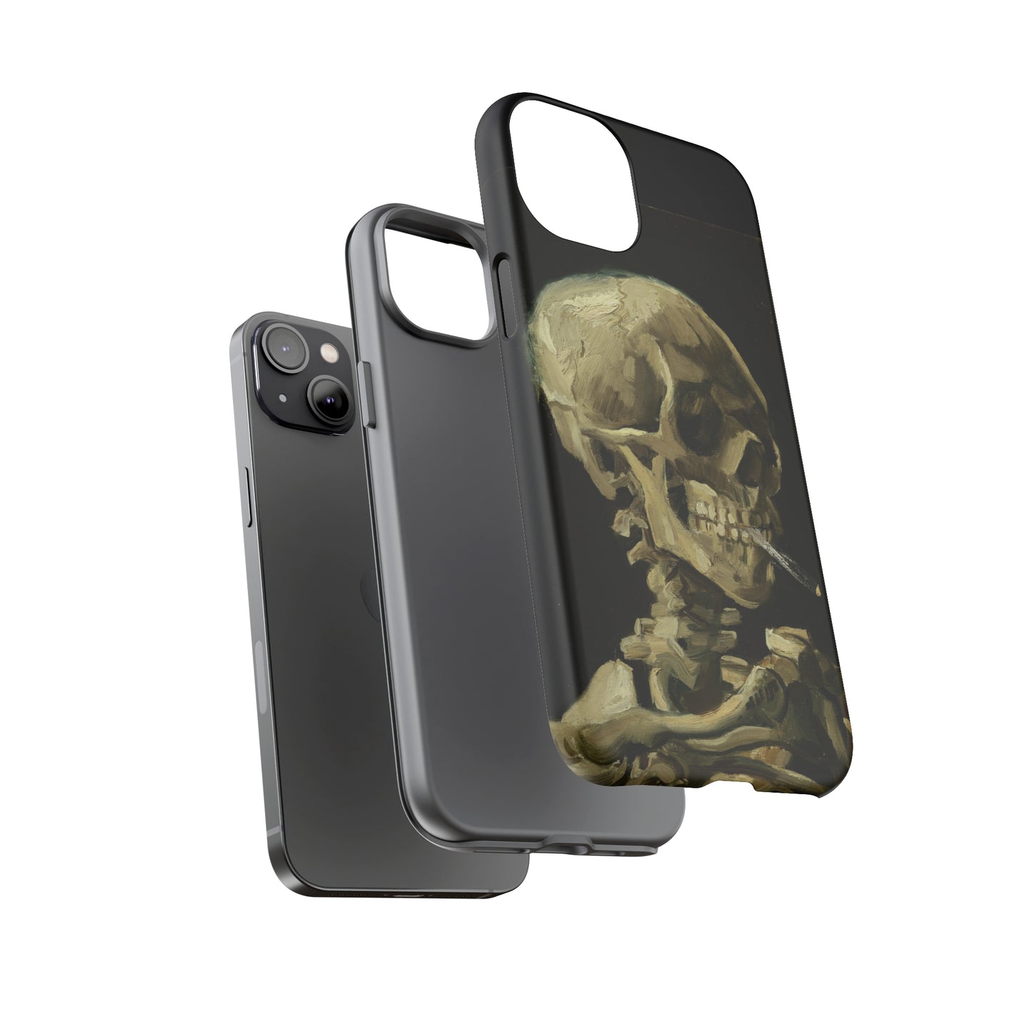 Skull of a Skeleton with a Burning Cigarette by Vincent Van Gogh - Cell Phone Case
