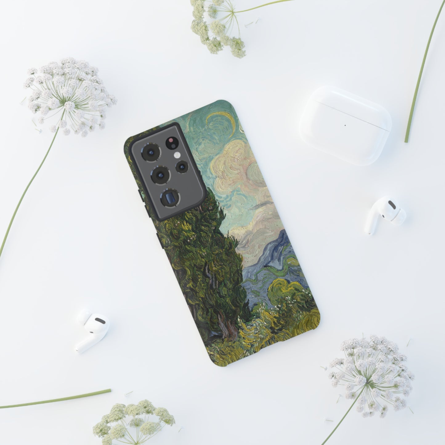 Cypresses by Vincent Van Gogh - Cell Phone Case