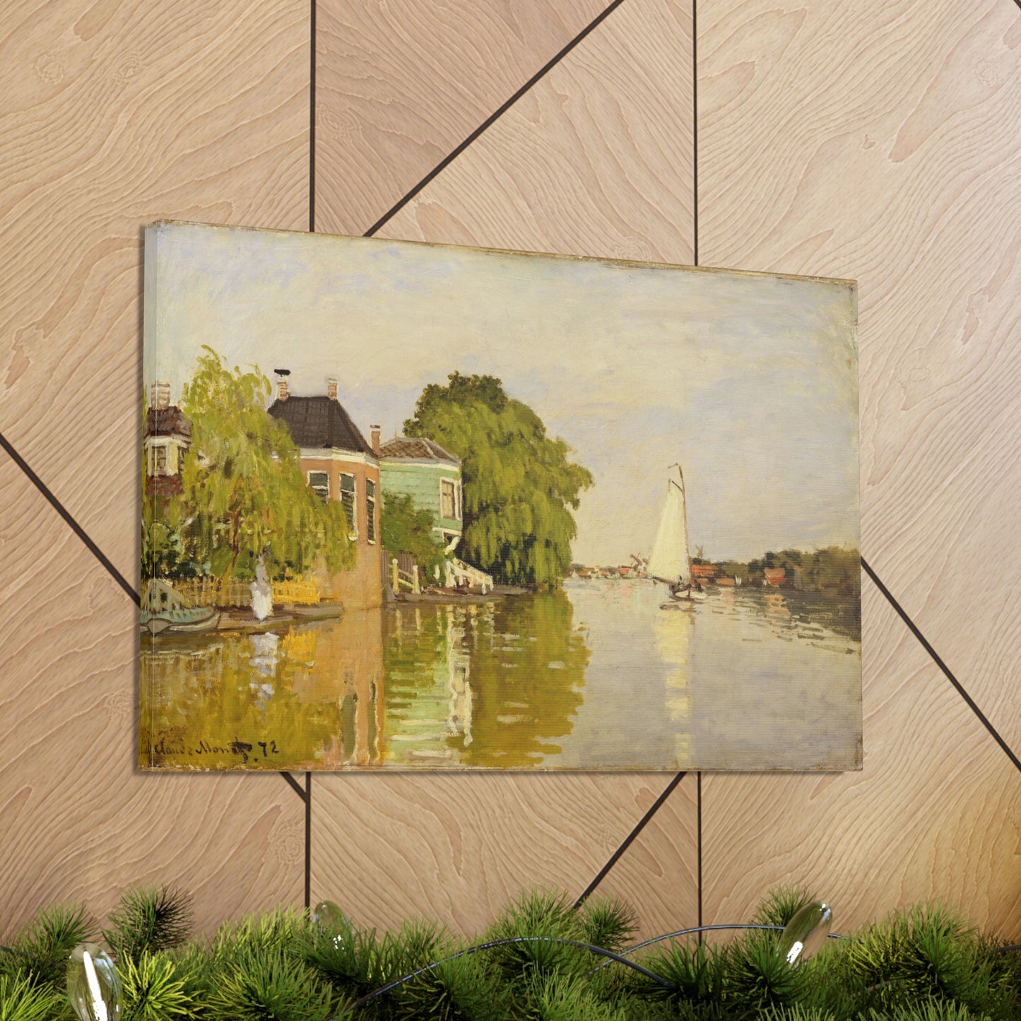 Houses on the Achterzaan by Claude Monet - Canvas Print