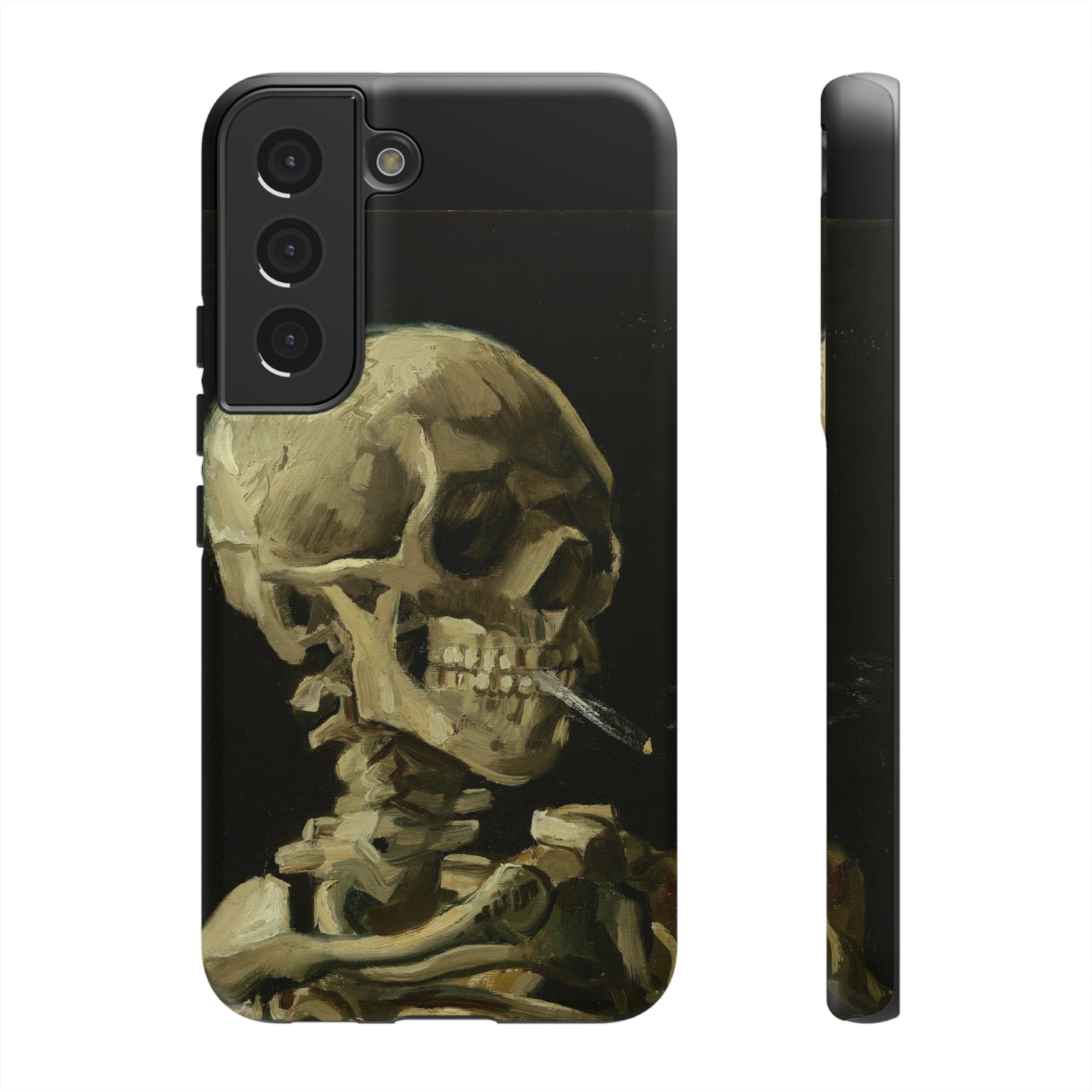 Skull of a Skeleton with a Burning Cigarette by Vincent Van Gogh - Cell Phone Case
