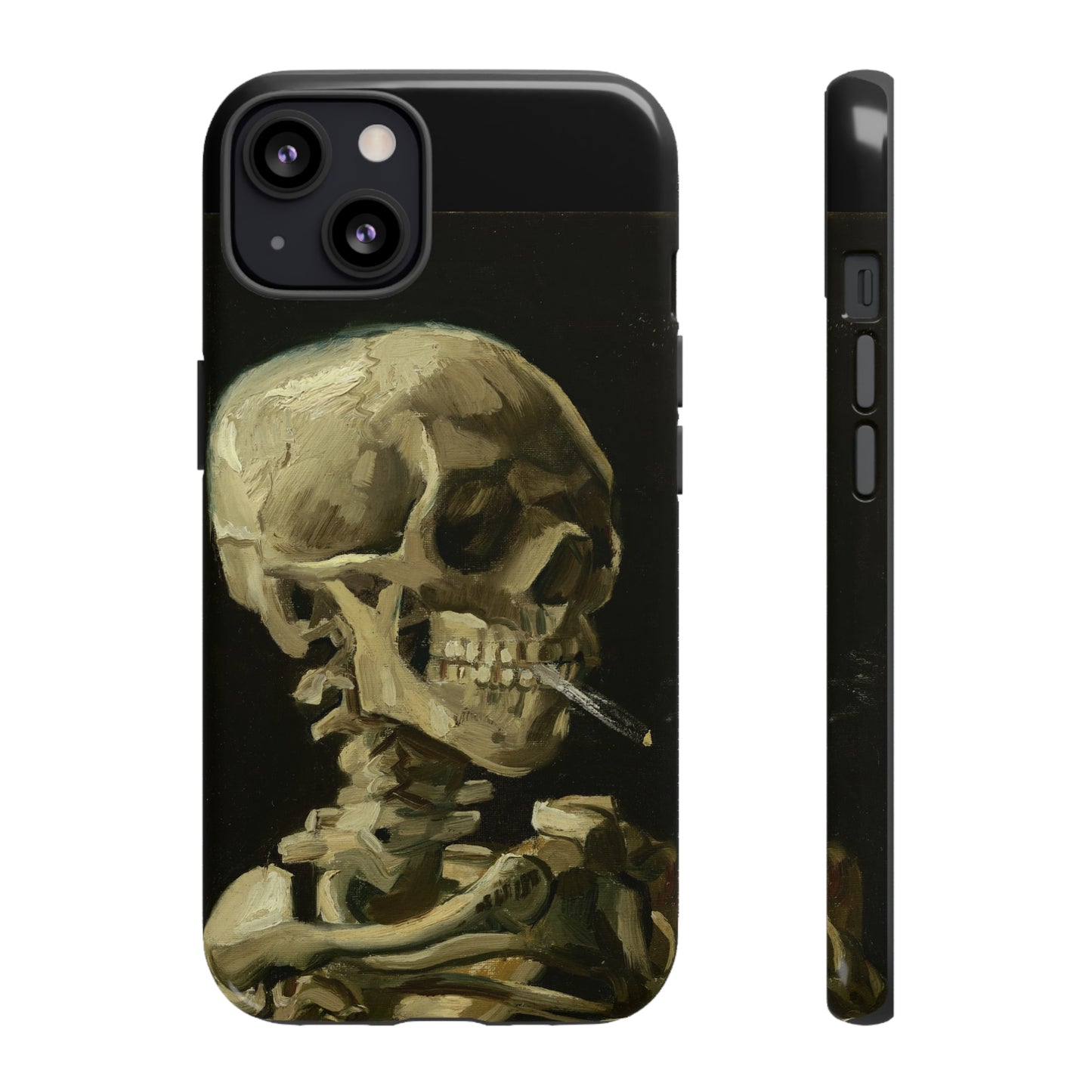 Skull of a Skeleton with a Burning Cigarette by Vincent Van Gogh - Cell Phone Case