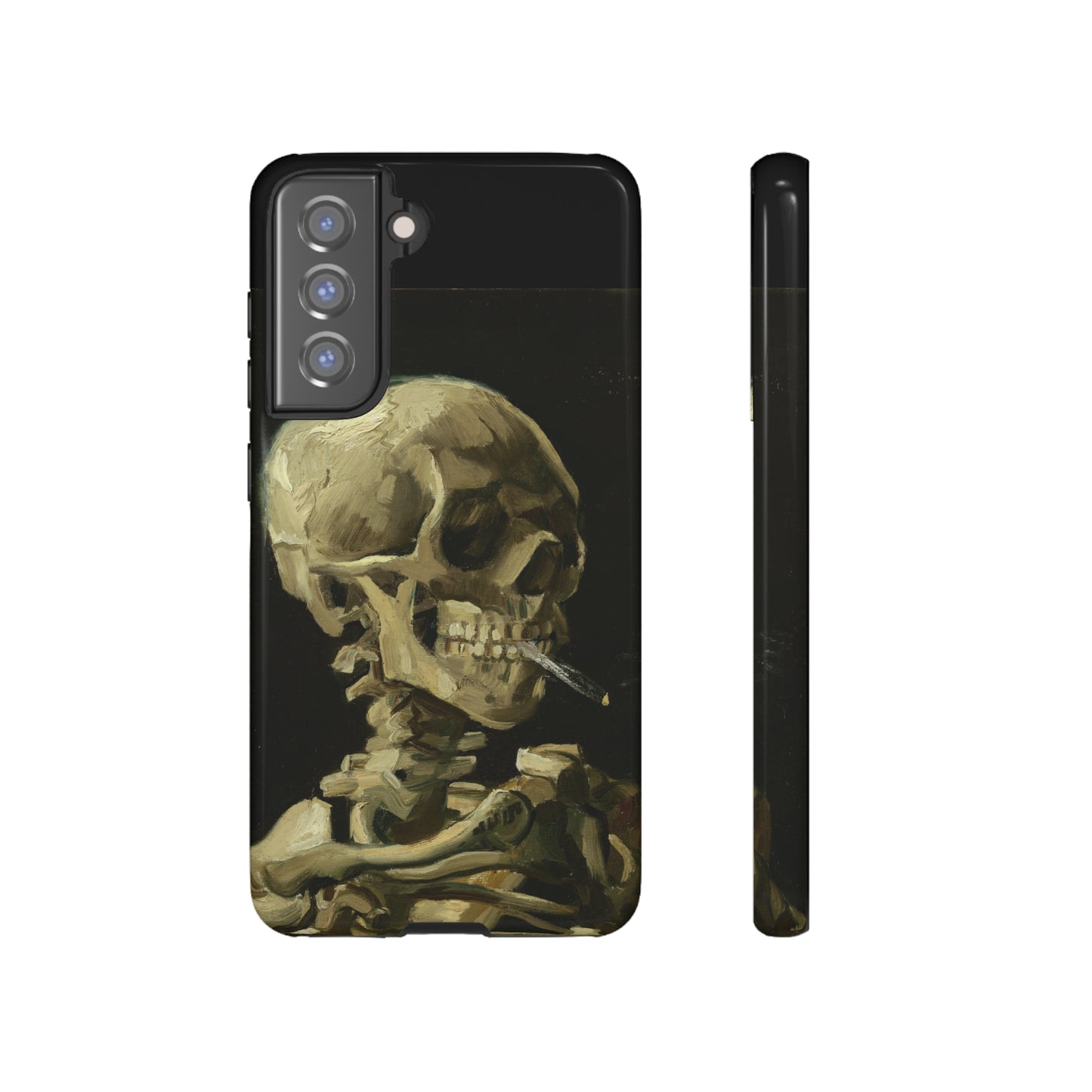 Skull of a Skeleton with a Burning Cigarette by Vincent Van Gogh - Cell Phone Case