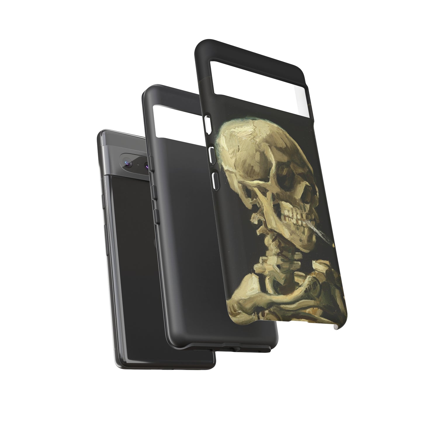 Skull of a Skeleton with a Burning Cigarette by Vincent Van Gogh - Cell Phone Case
