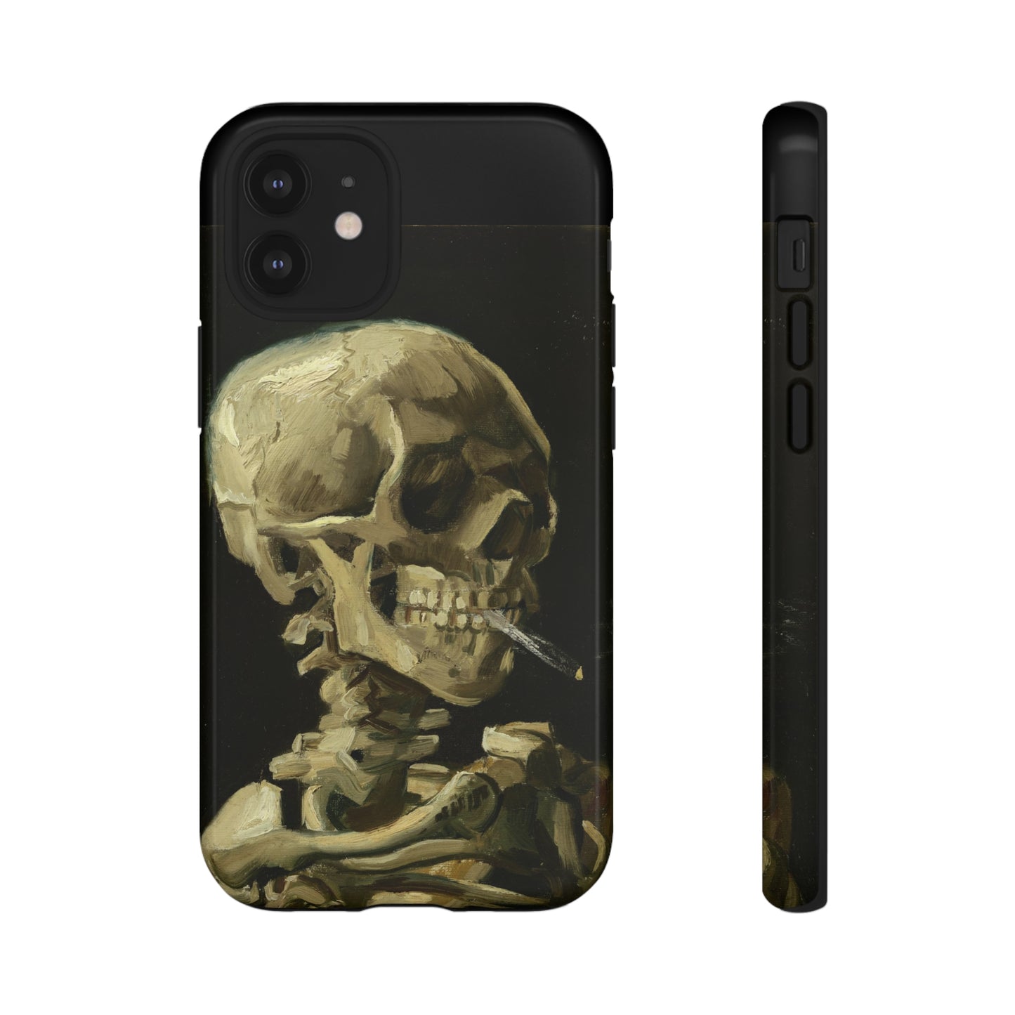 Skull of a Skeleton with a Burning Cigarette by Vincent Van Gogh - Cell Phone Case
