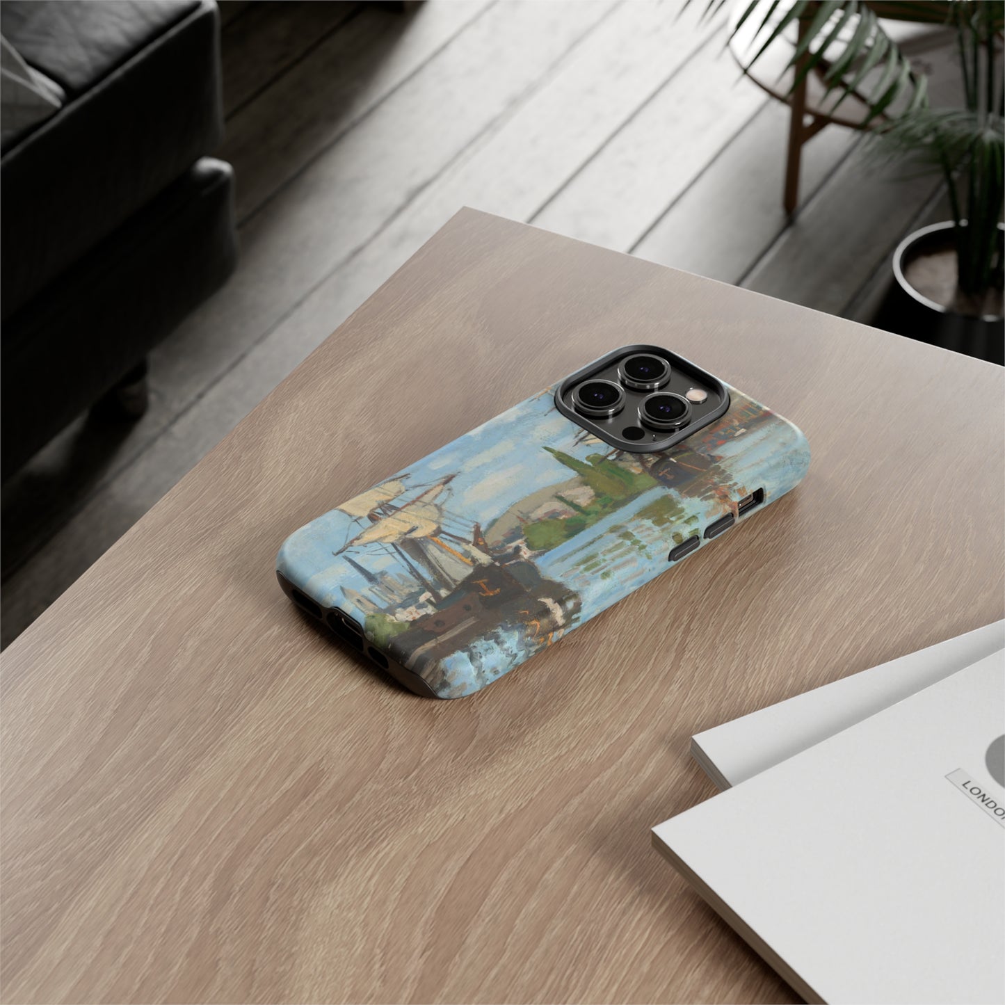 Ships Riding on the Seine at Rouen by Claude Monet - Cell Phone Case