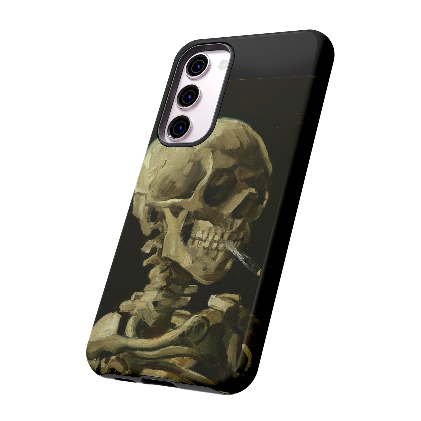 Skull of a Skeleton with a Burning Cigarette by Vincent Van Gogh - Cell Phone Case