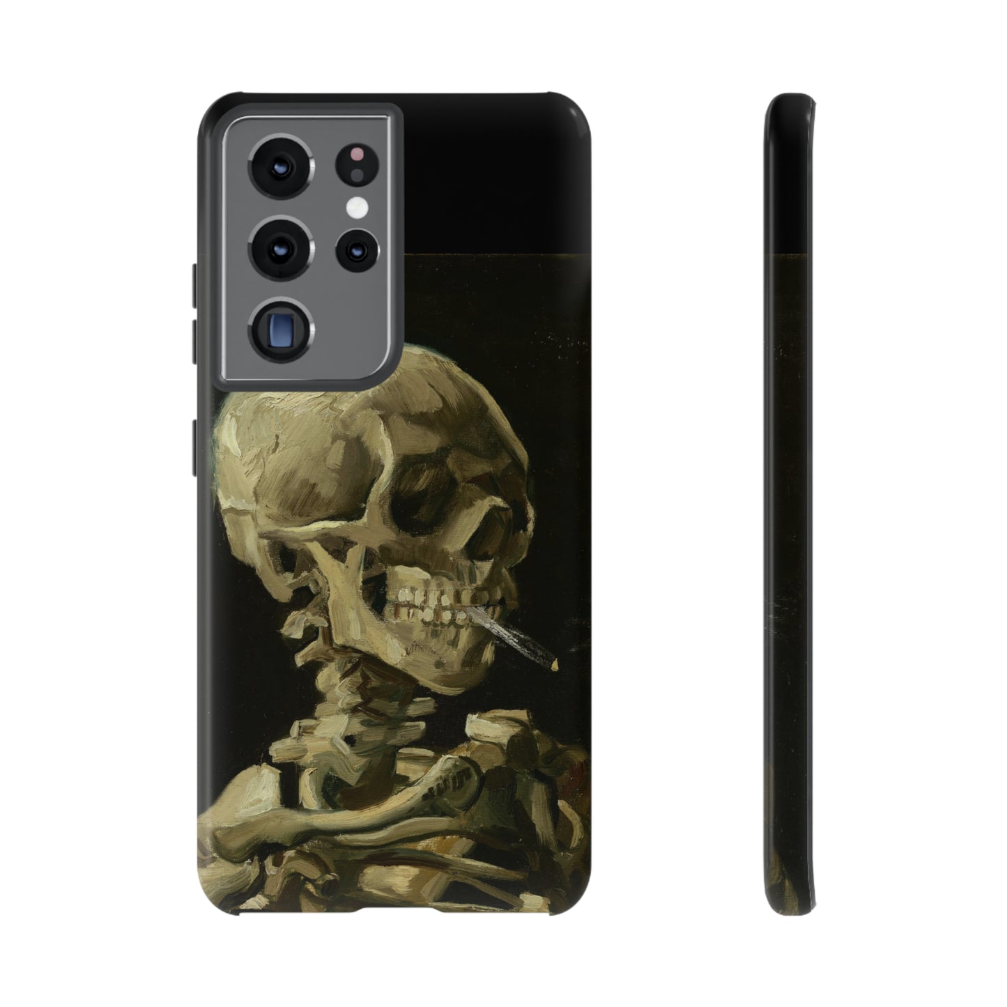 Skull of a Skeleton with a Burning Cigarette by Vincent Van Gogh - Cell Phone Case