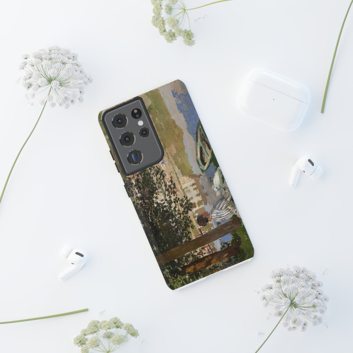 On the Bank of the Seine by Claude Monet - Cell Phone Case