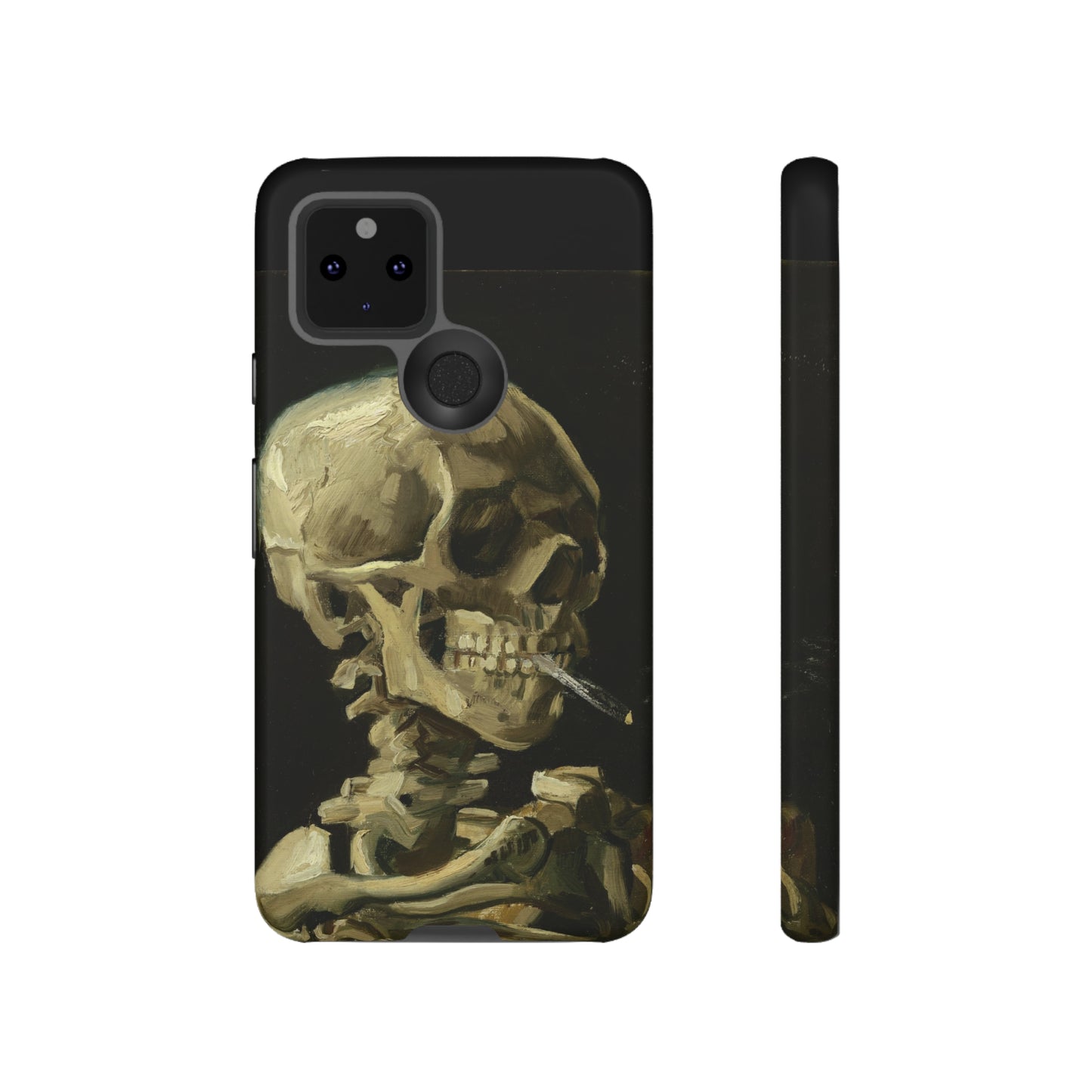 Skull of a Skeleton with a Burning Cigarette by Vincent Van Gogh - Cell Phone Case