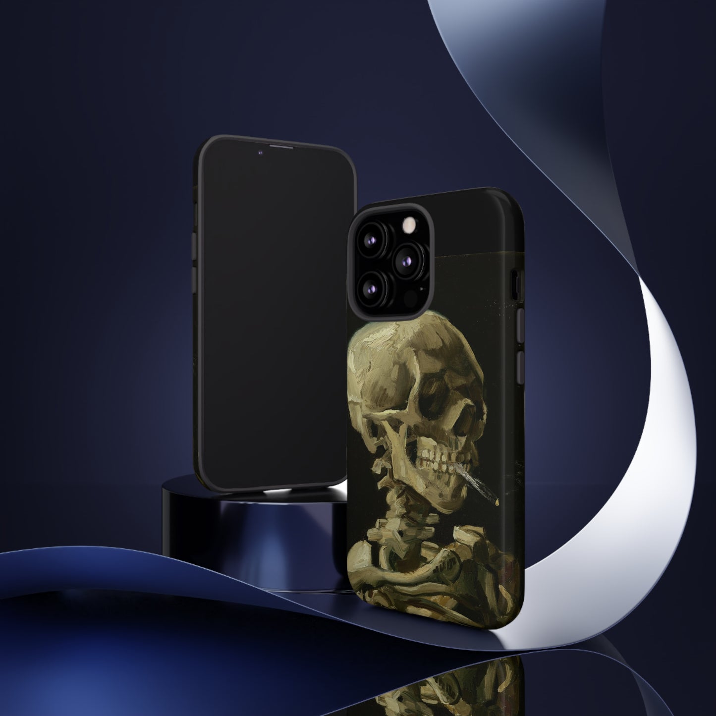 Skull of a Skeleton with a Burning Cigarette by Vincent Van Gogh - Cell Phone Case