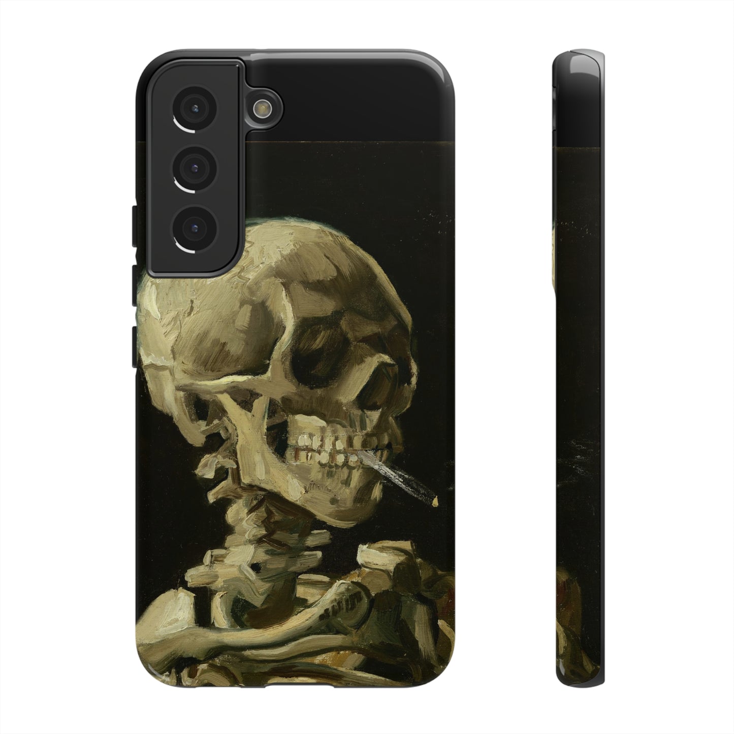 Skull of a Skeleton with a Burning Cigarette by Vincent Van Gogh - Cell Phone Case
