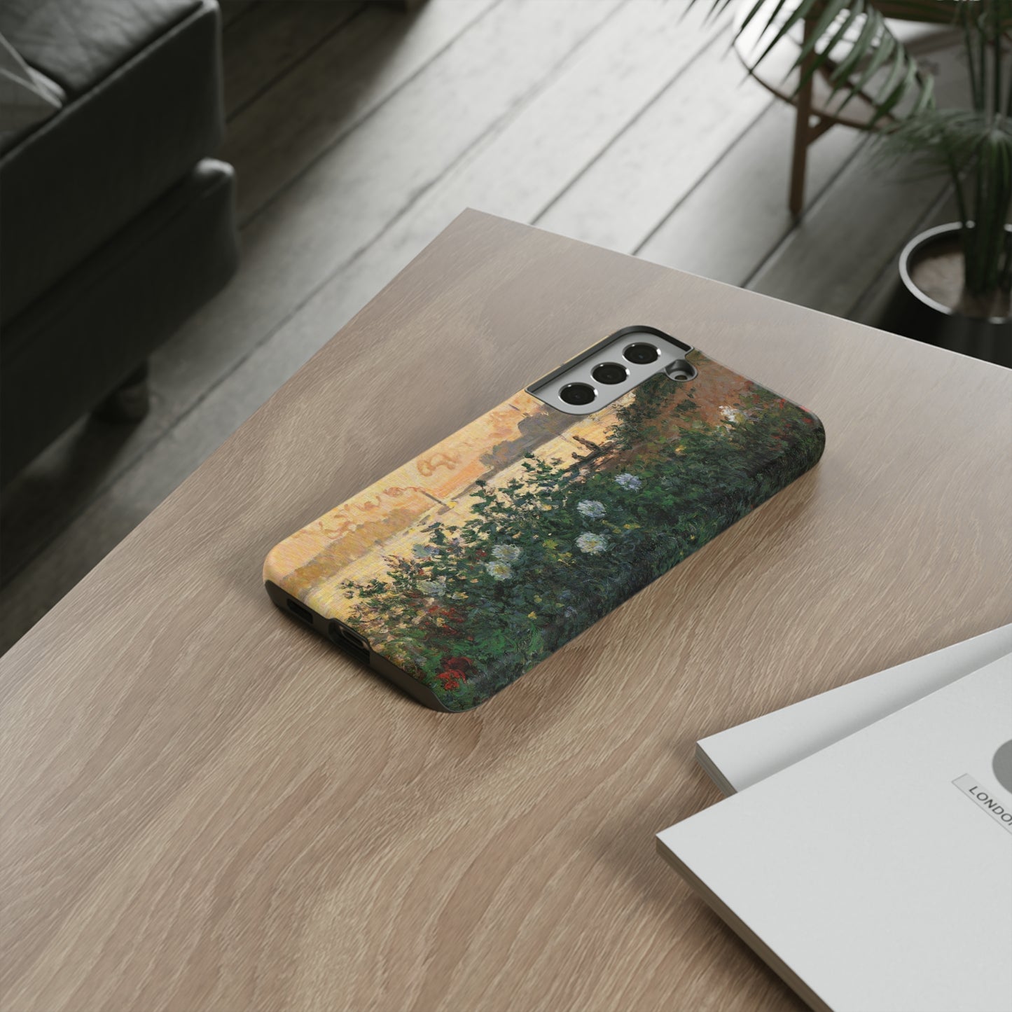 Flowered Riverbank, Argenteuil by Claude Monet - Cell Phone Case