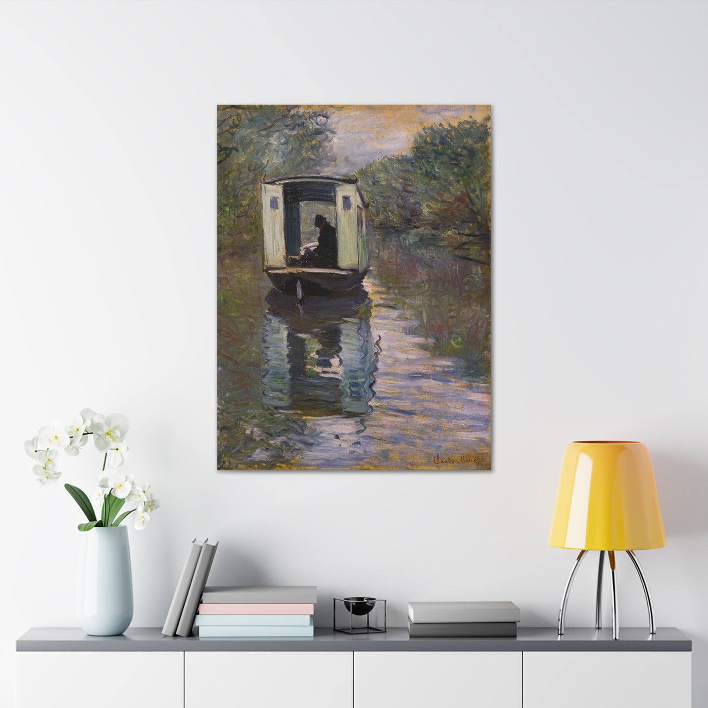 The Studio Boat by Claude Monet - Canvas Print