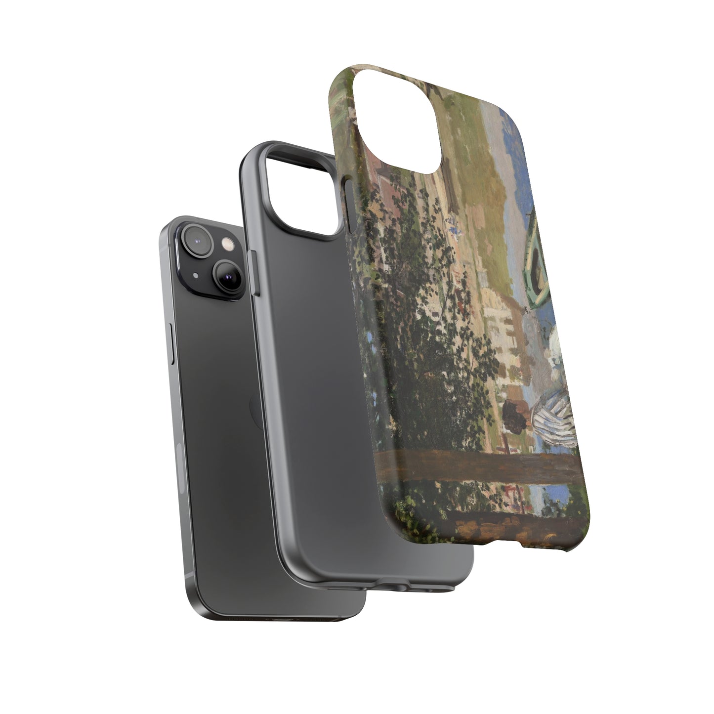 On the Bank of the Seine by Claude Monet - Cell Phone Case