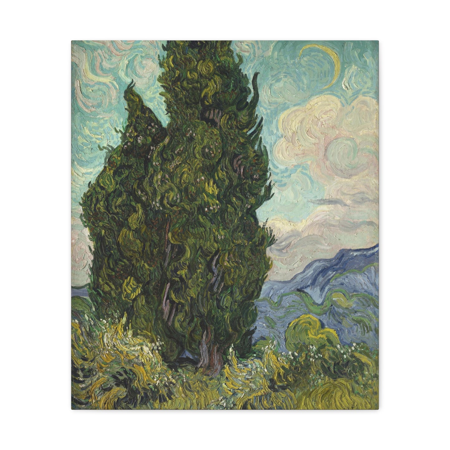 Cypresses by Vincent Van Gogh - Canvas Print