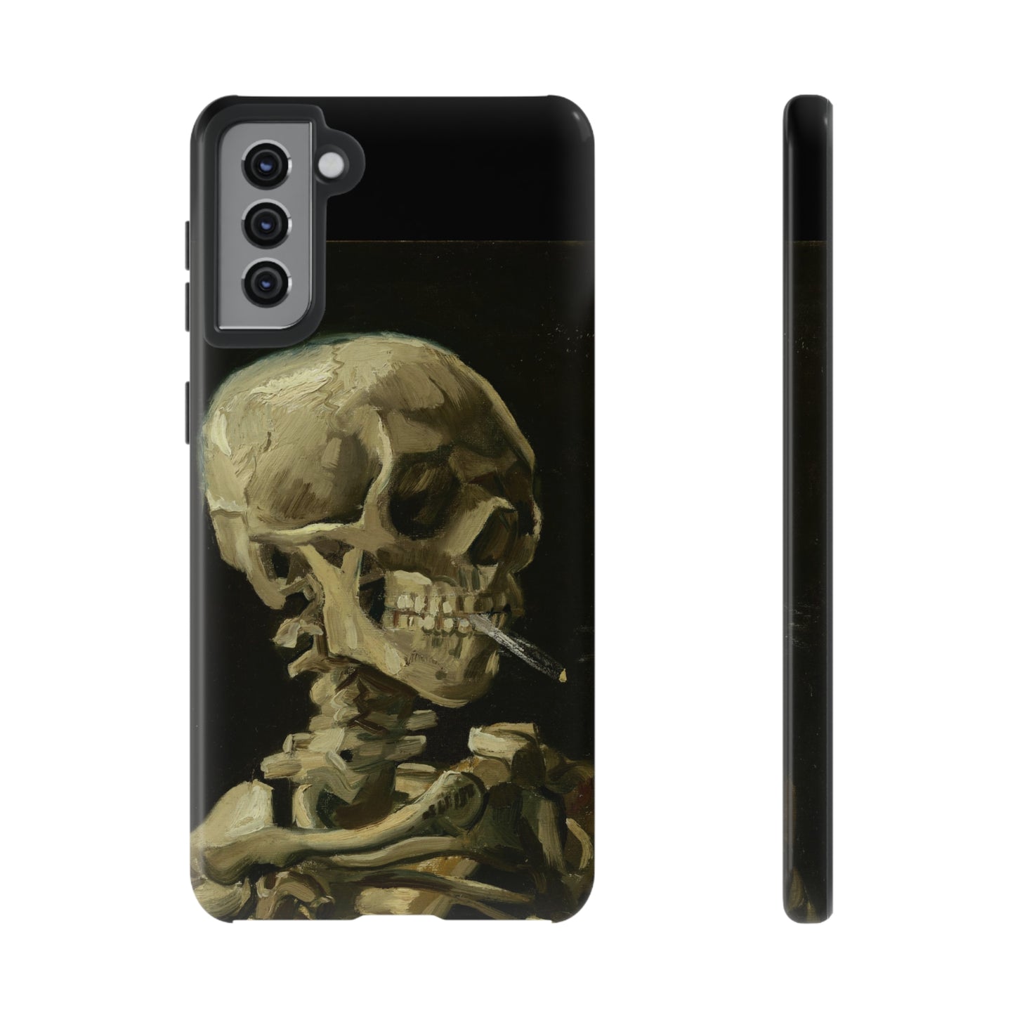Skull of a Skeleton with a Burning Cigarette by Vincent Van Gogh - Cell Phone Case