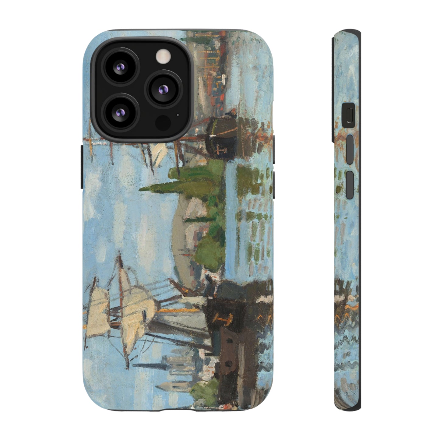 Ships Riding on the Seine at Rouen by Claude Monet - Cell Phone Case