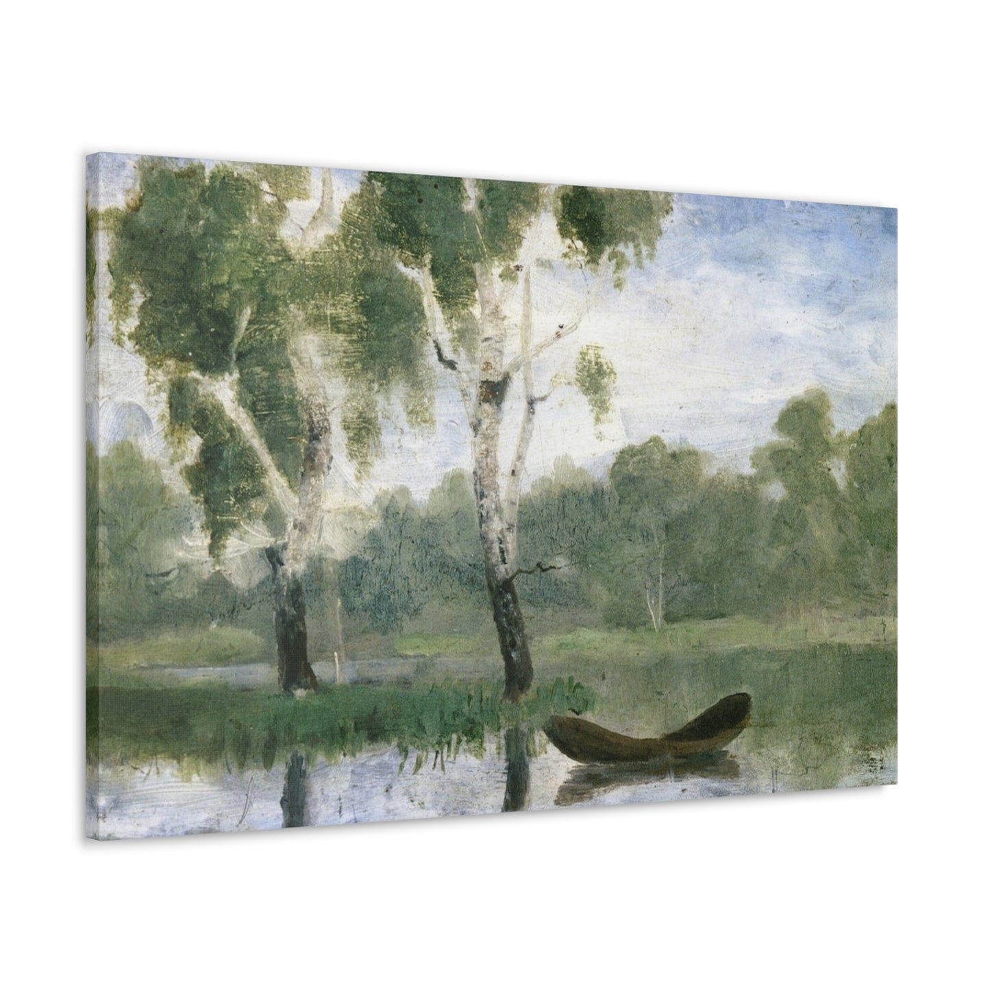 Small Lake With Boat by Edvard Munch - Canvas Print