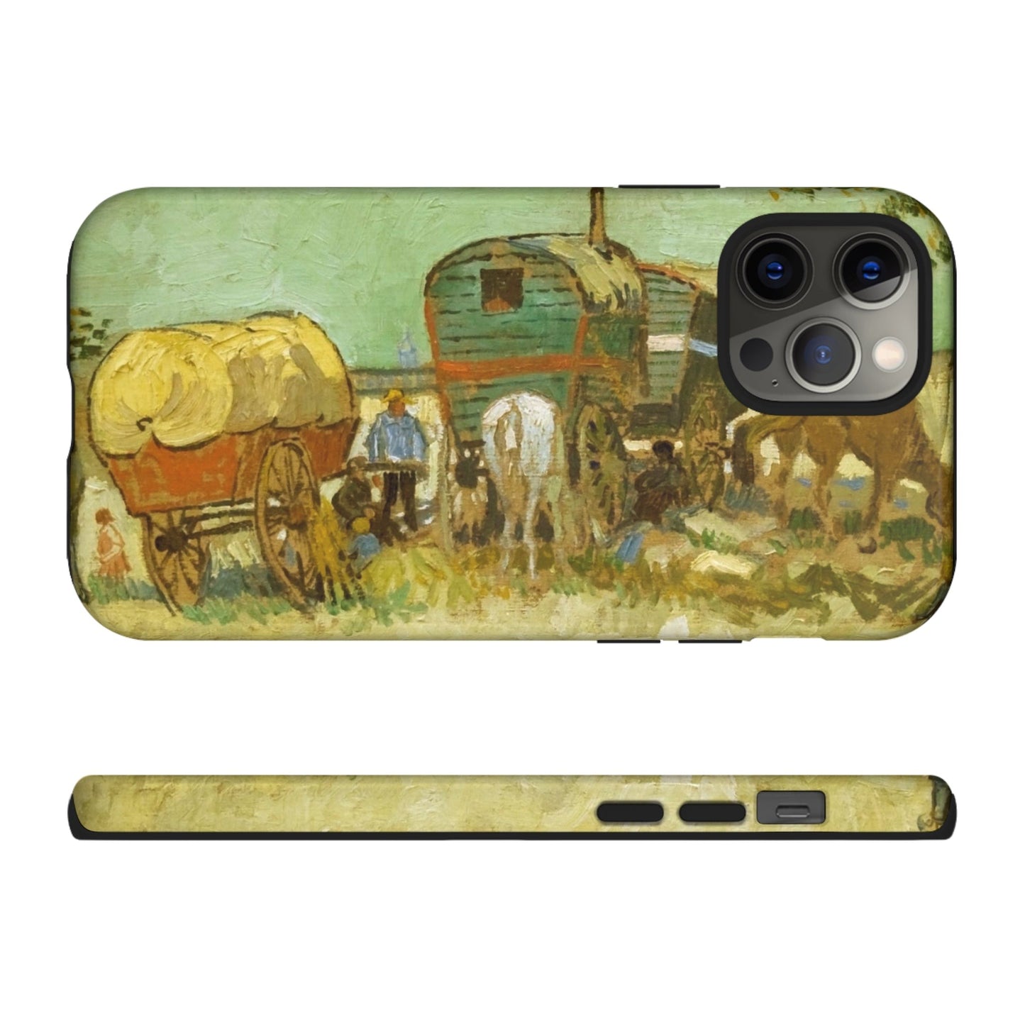 Encampment of Gypsies with Caravans by Vincent Van Gogh - Cell Phone Case