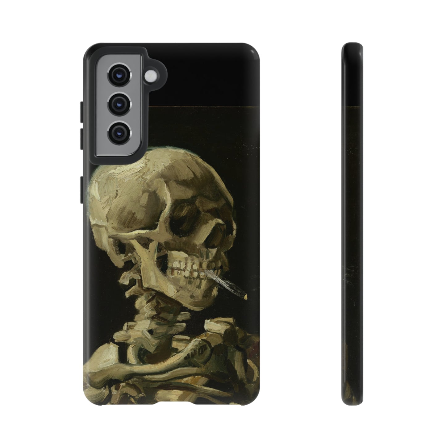 Skull of a Skeleton with a Burning Cigarette by Vincent Van Gogh - Cell Phone Case
