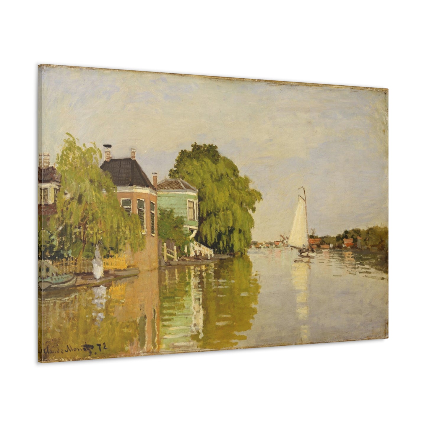 Houses on the Achterzaan by Claude Monet - Canvas Print
