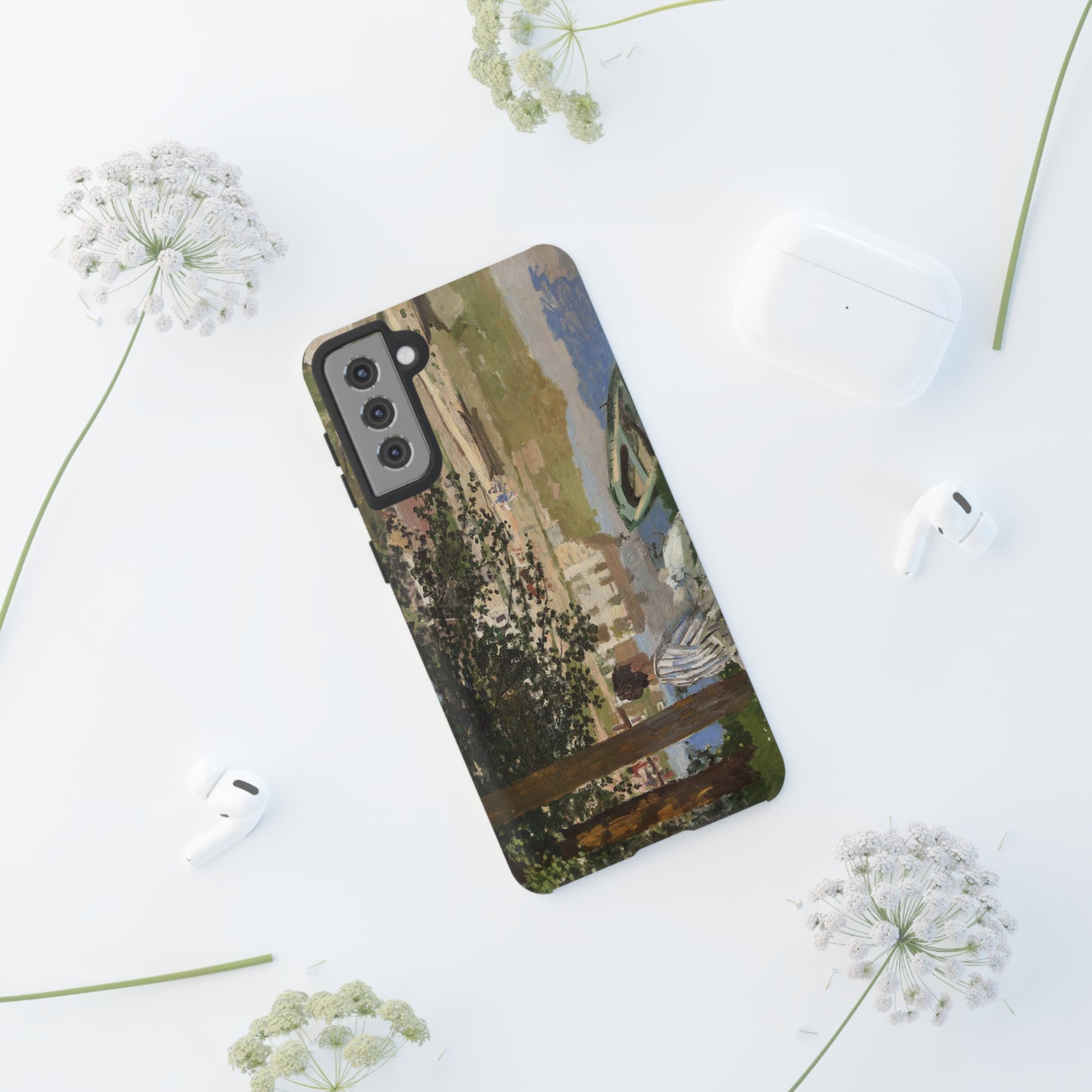 On the Bank of the Seine by Claude Monet - Cell Phone Case