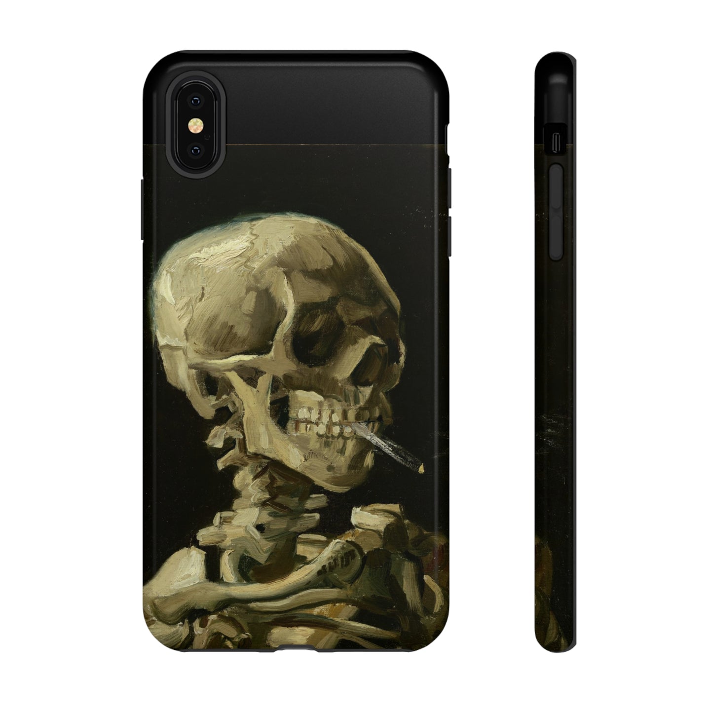 Skull of a Skeleton with a Burning Cigarette by Vincent Van Gogh - Cell Phone Case