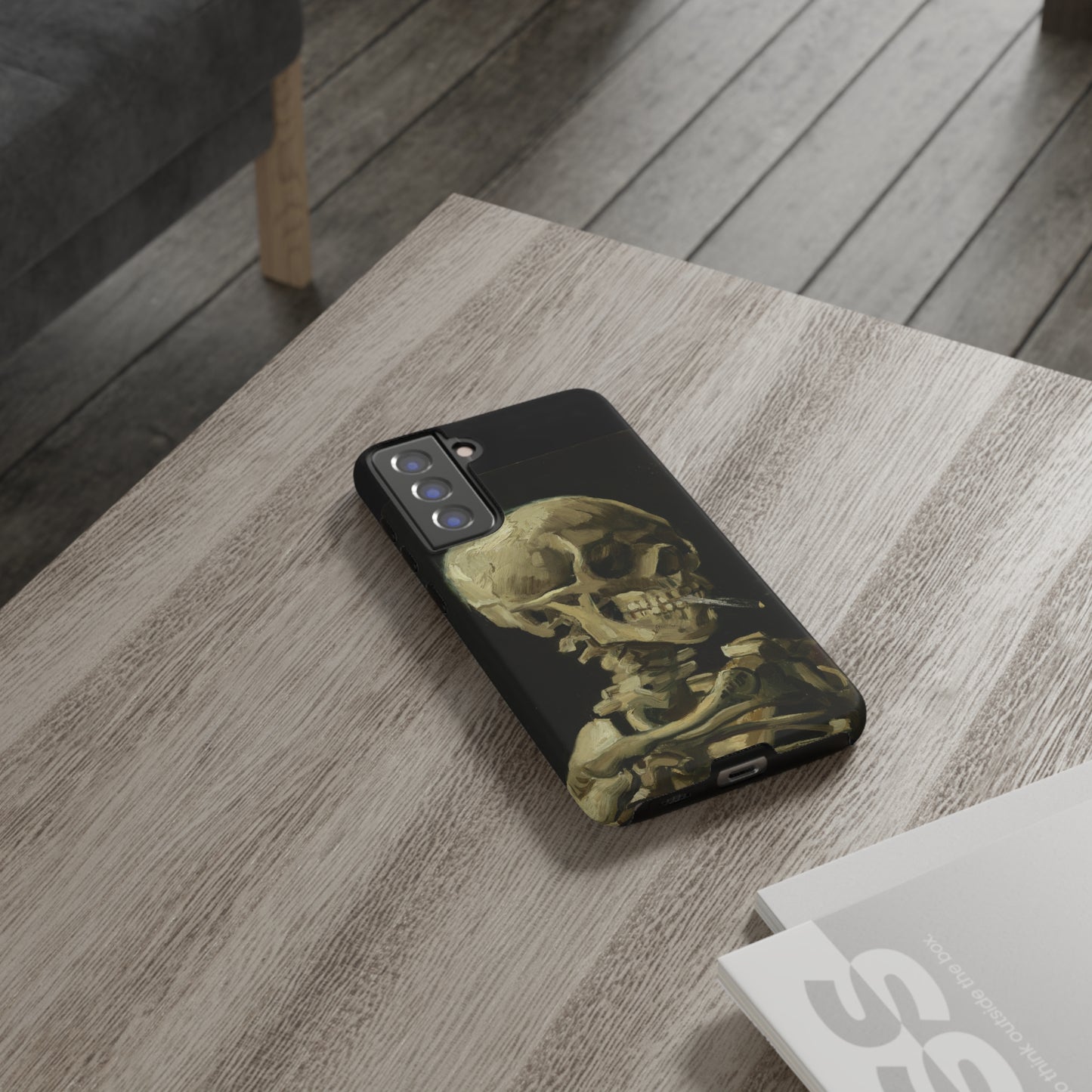 Skull of a Skeleton with a Burning Cigarette by Vincent Van Gogh - Cell Phone Case