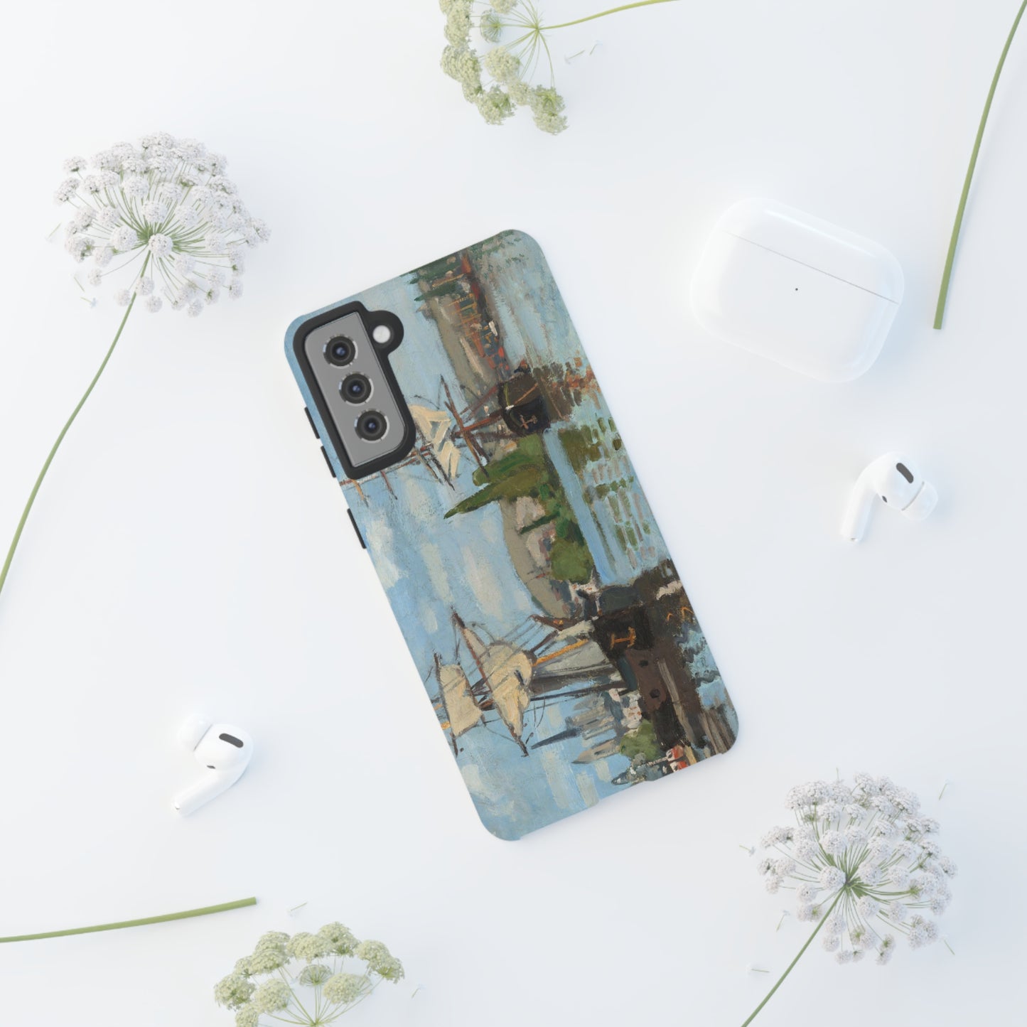 Ships Riding on the Seine at Rouen by Claude Monet - Cell Phone Case
