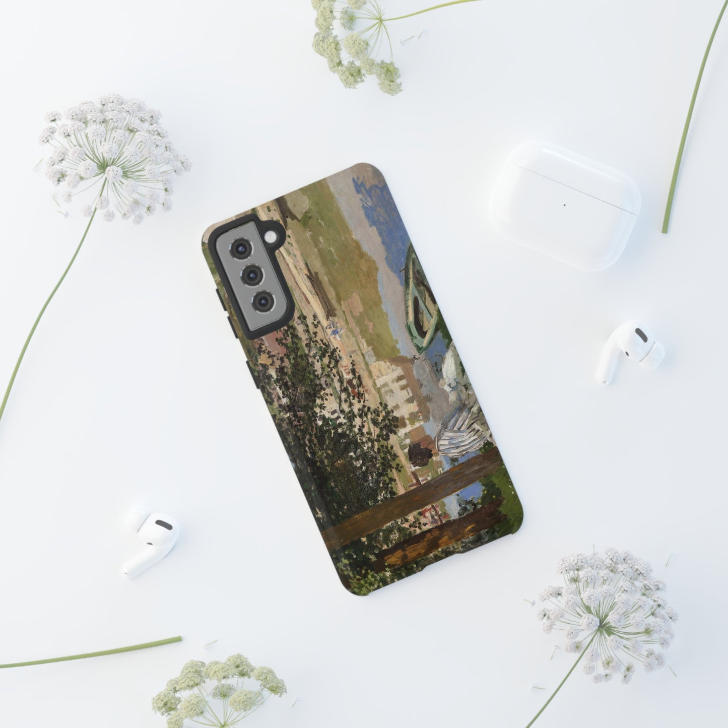 On the Bank of the Seine by Claude Monet - Cell Phone Case