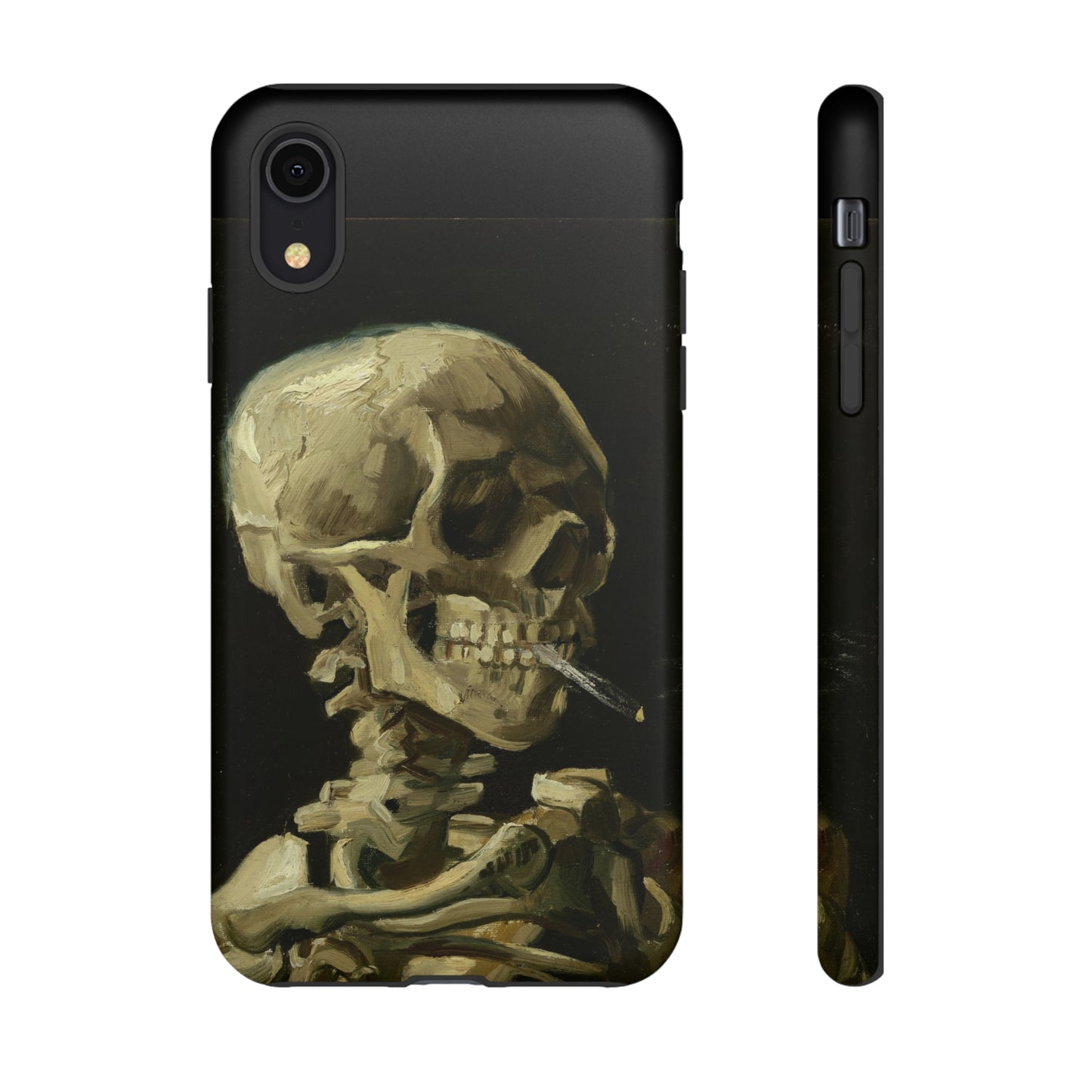 Skull of a Skeleton with a Burning Cigarette by Vincent Van Gogh - Cell Phone Case