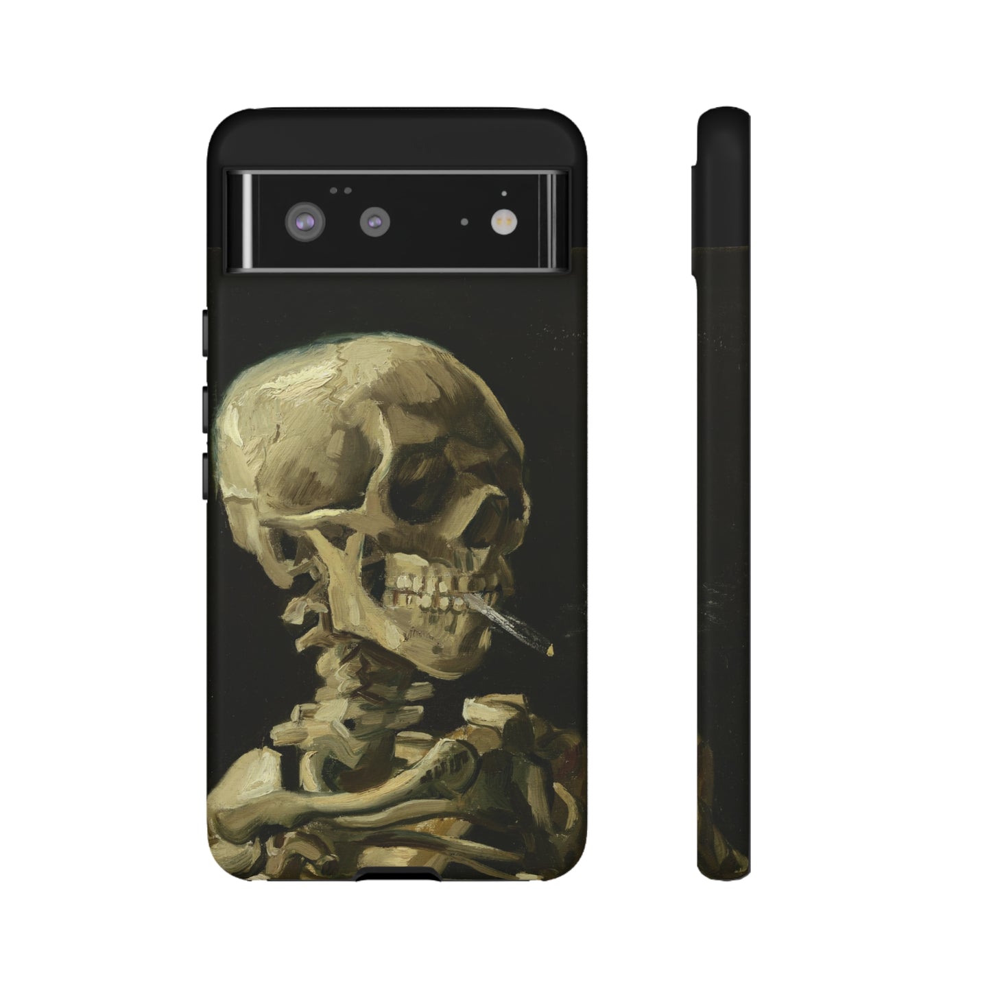 Skull of a Skeleton with a Burning Cigarette by Vincent Van Gogh - Cell Phone Case