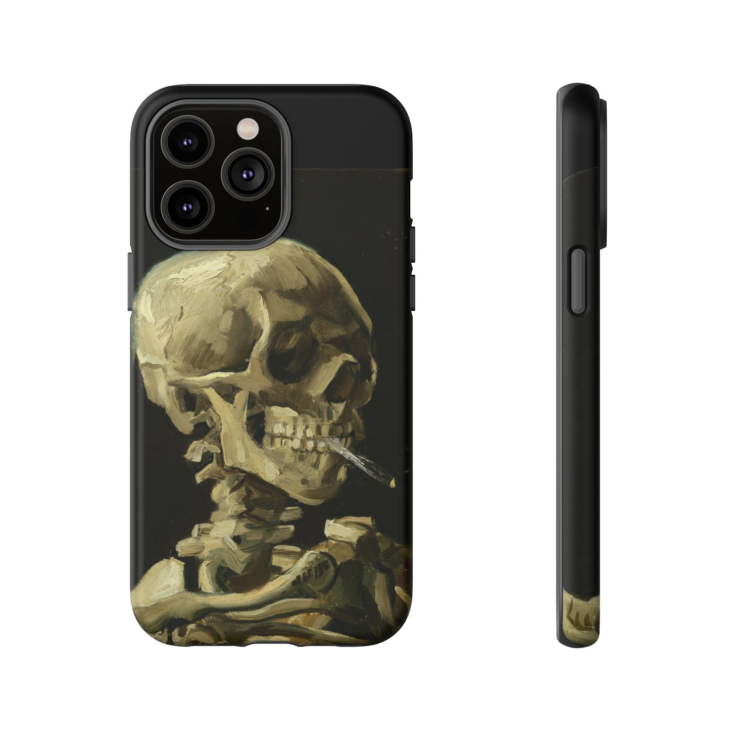 Skull of a Skeleton with a Burning Cigarette by Vincent Van Gogh - Cell Phone Case