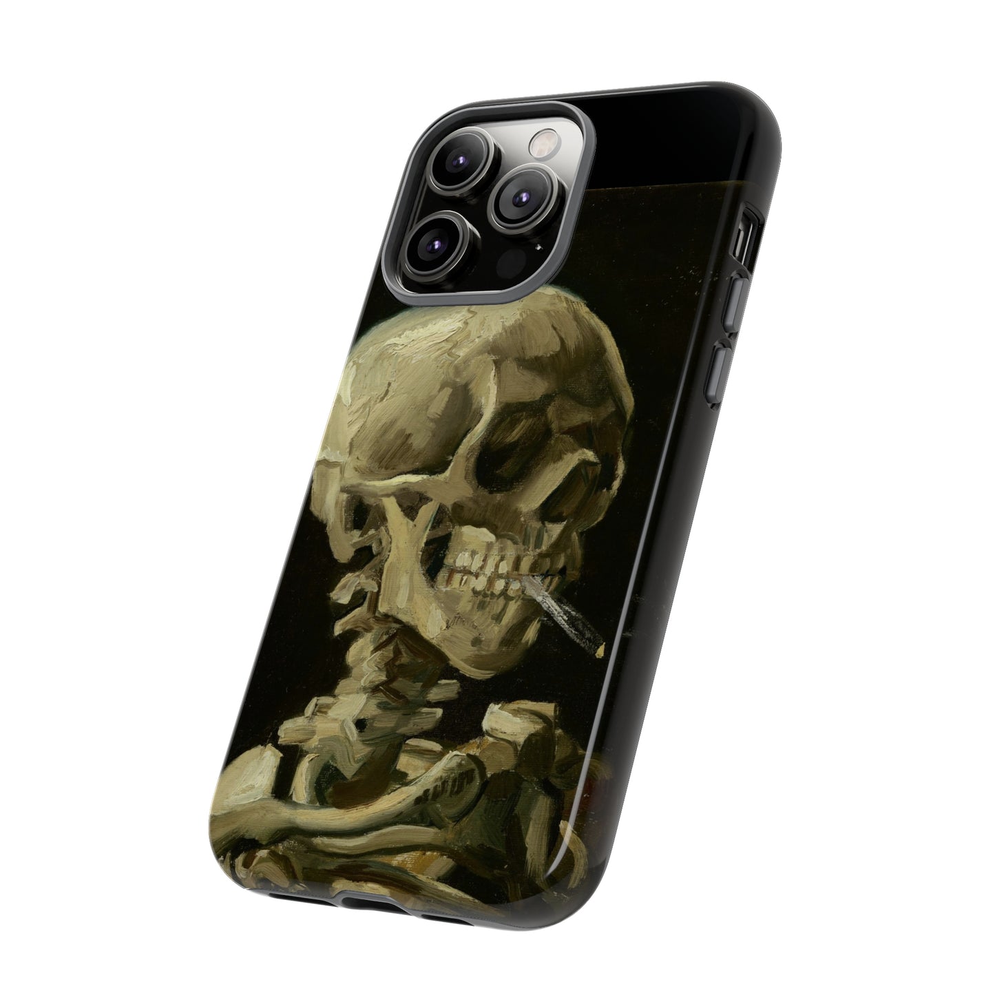 Skull of a Skeleton with a Burning Cigarette by Vincent Van Gogh - Cell Phone Case