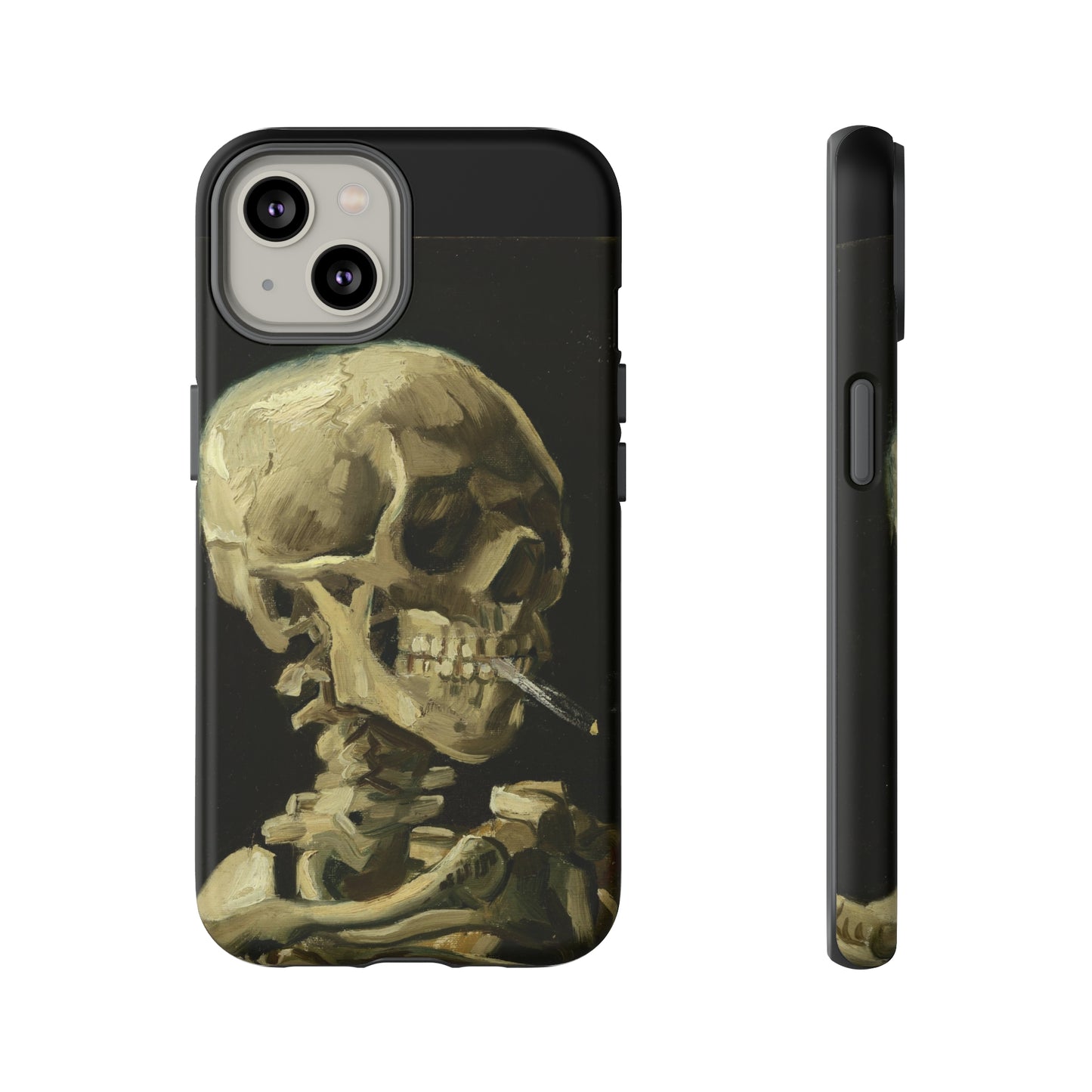 Skull of a Skeleton with a Burning Cigarette by Vincent Van Gogh - Cell Phone Case