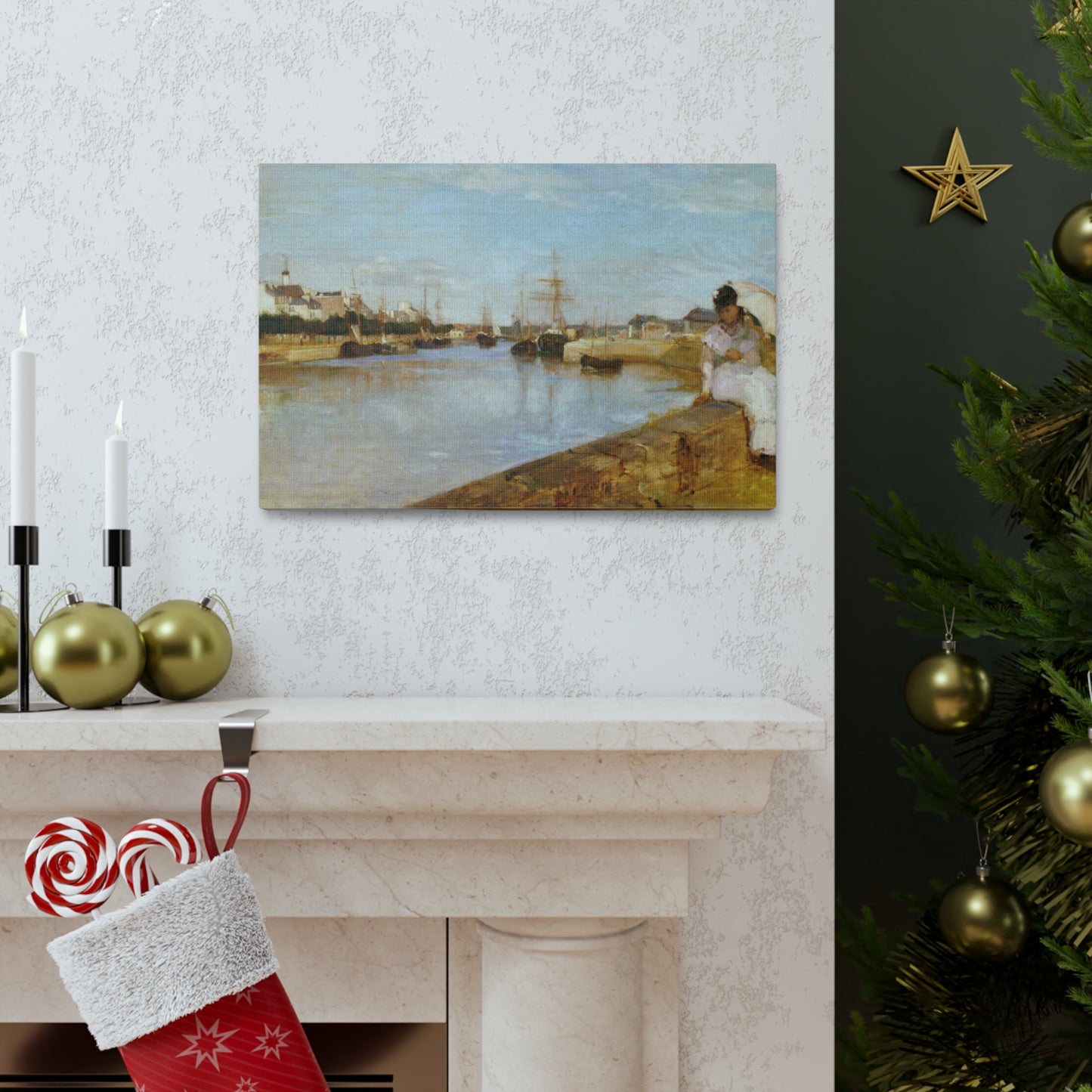 The Harbor at Lorient by Berthe Morisot - Canvas Print